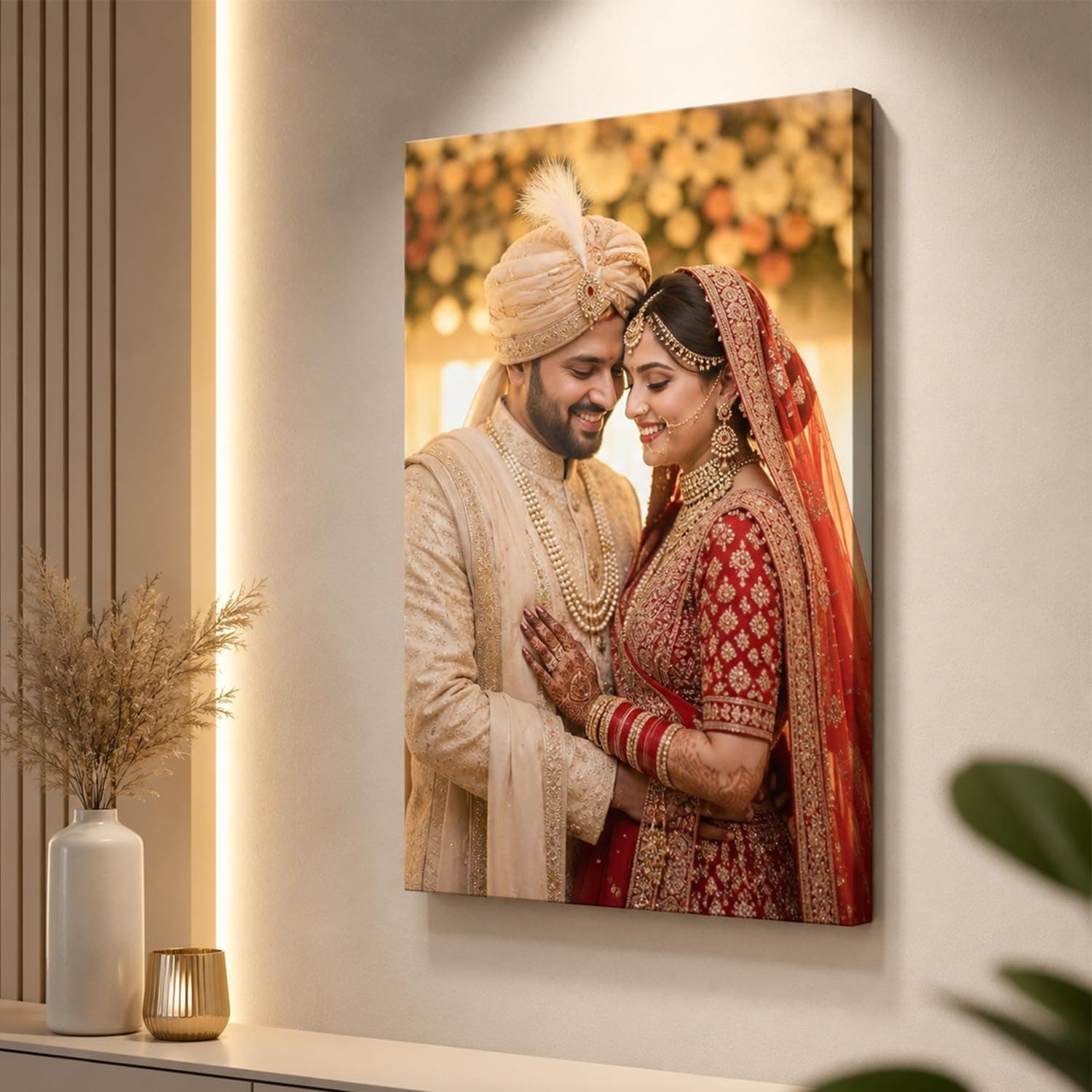 kaevion Design Custom Canvas Prints with Your Photos, Personalized Picture to Wall Art Prints for Family, Wedding, Groom Bride Function, Anniversary, Custom Gift