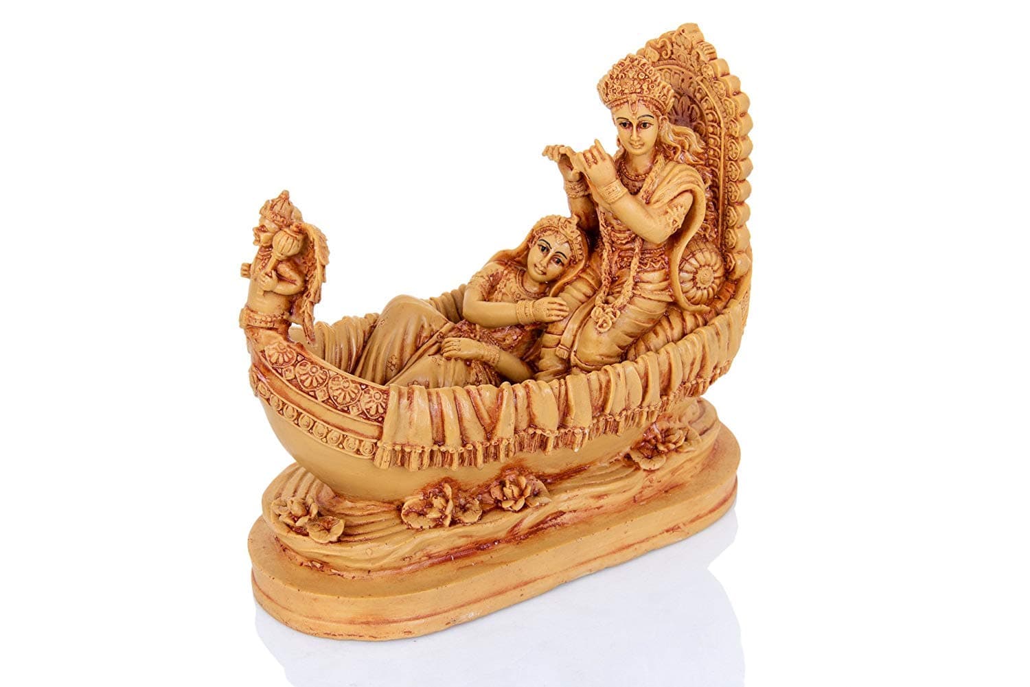 SN Handicrafts Polyresin Radha Krishna Idol (Brown, 7 Inch Height X 8 Inch Wide X 4 Inch)