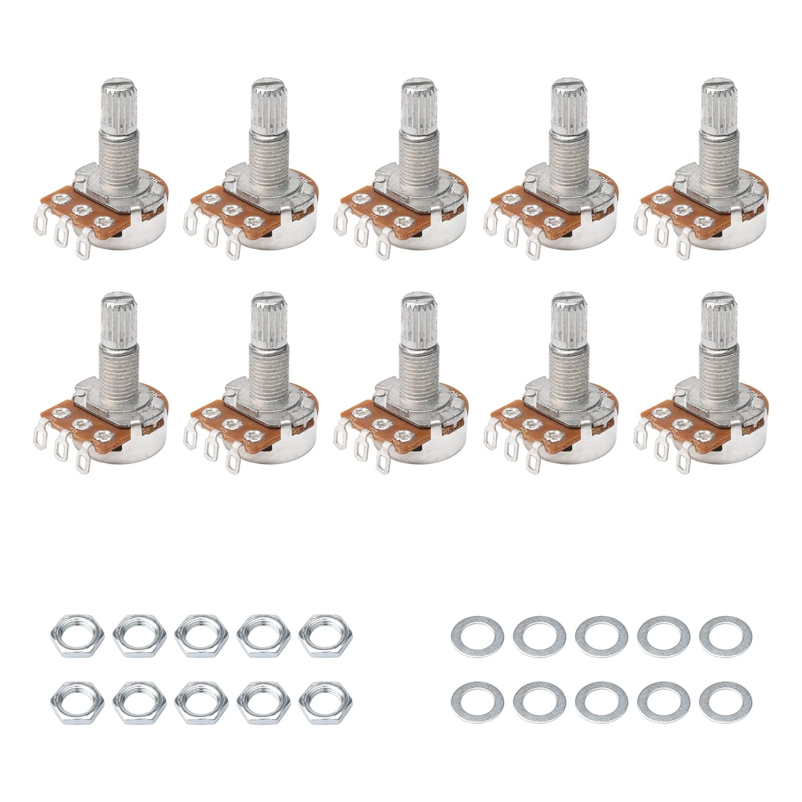 Guitar Potentiometer Audio POTS A500K OHM Replacement for Electric Guitar Pack of 10
