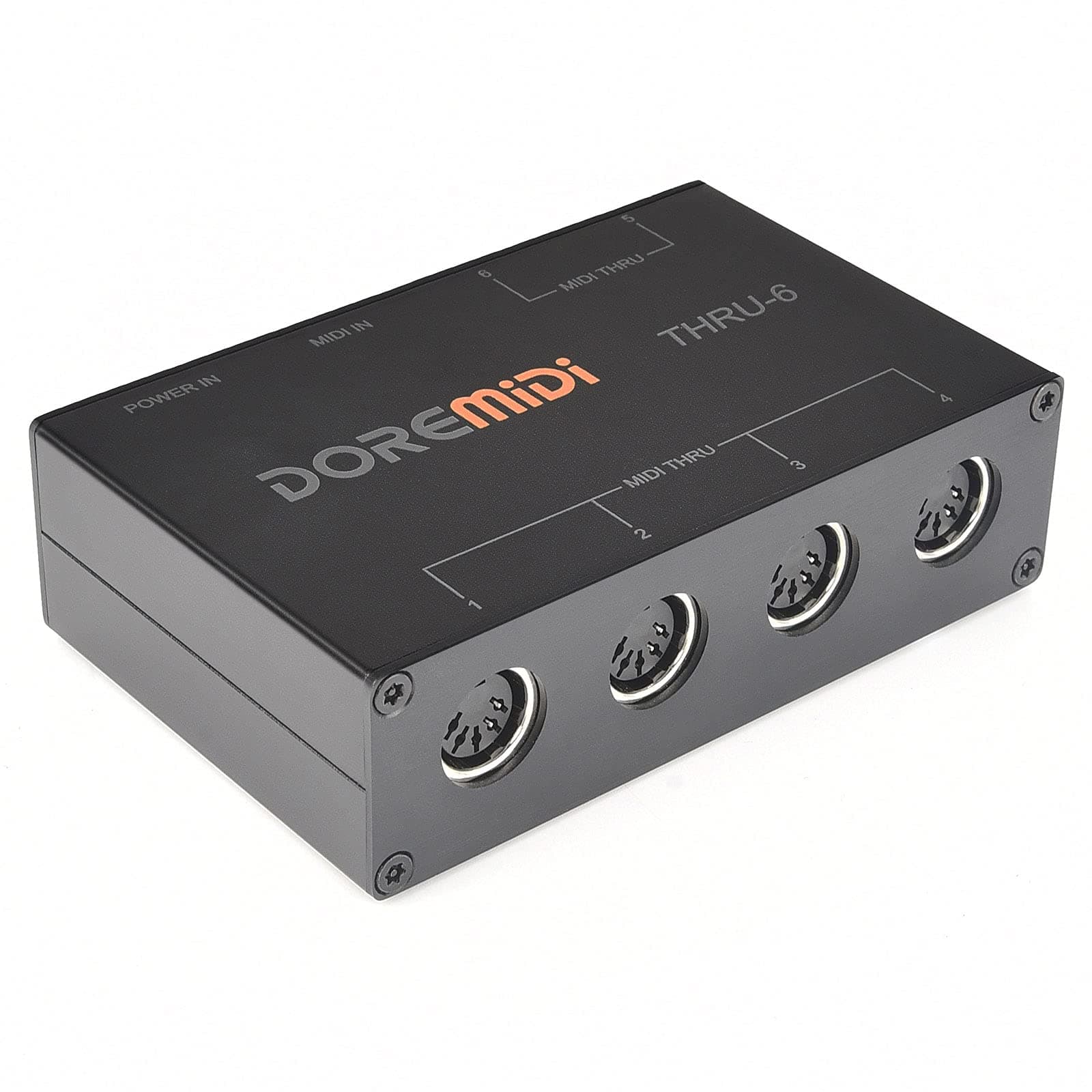 CAMOLA MIDI Thru 6 Box USB MIDI Interface 1-in 6-out Wired Transmission with High-speed Optocoupler MIDI Splitter, Plug-and-play