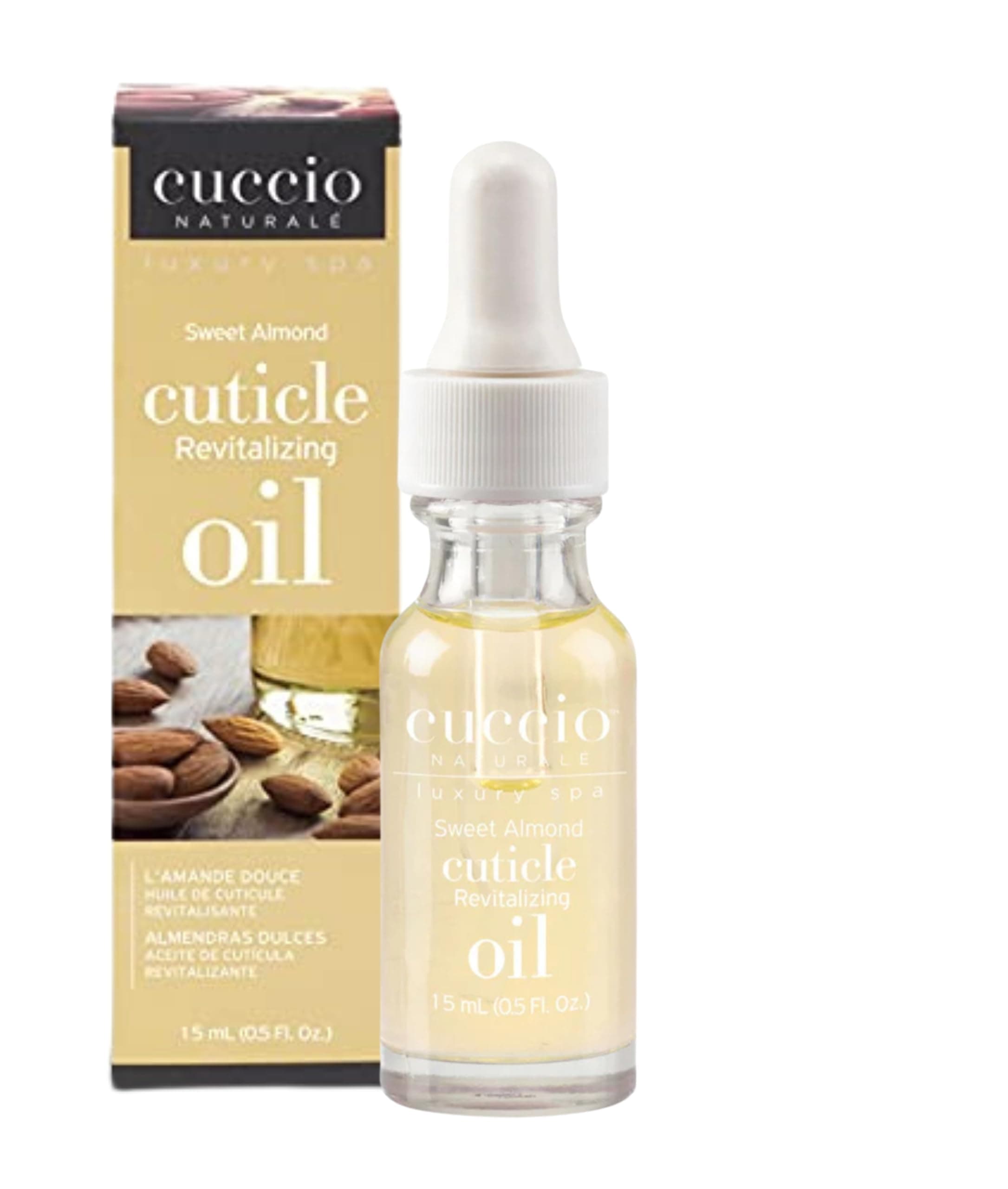 Cuccio Naturale Revitalizing Cuticle Oil - Hydrating Oil to Repair Cuticles Overnight - Remedy For Damaged And Thin Nails - Paraben And Cruelty Free - Sweet Almond - 15 ml