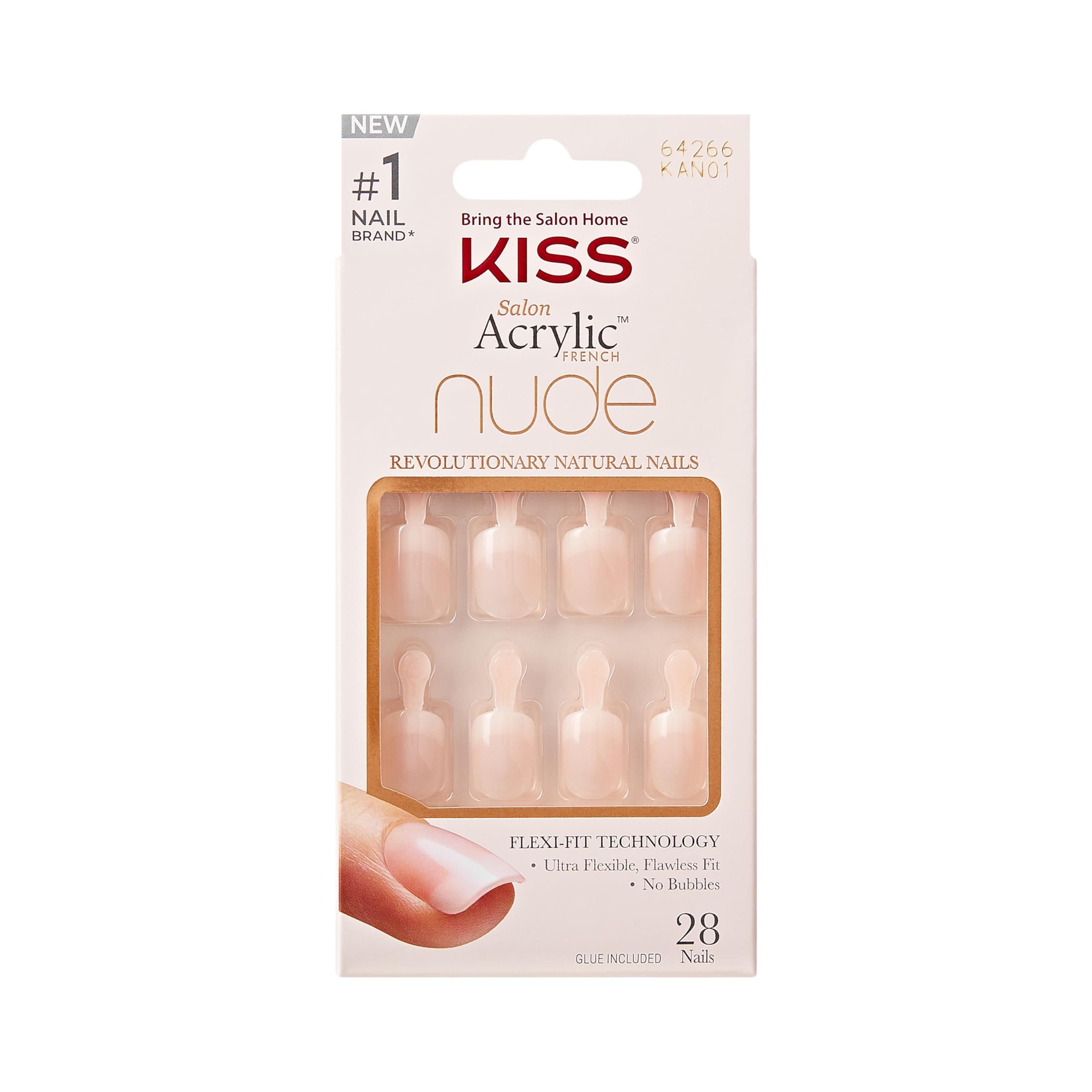 Kiss Acrylic Nude French Nails 64266 Breathtaking