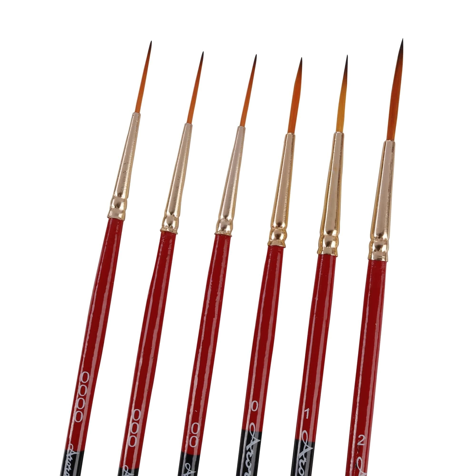 Kabeer Art Synthetic Detail and Script Liner Paintbrush Set of 6 Pc for Modern Art, Idol Painting