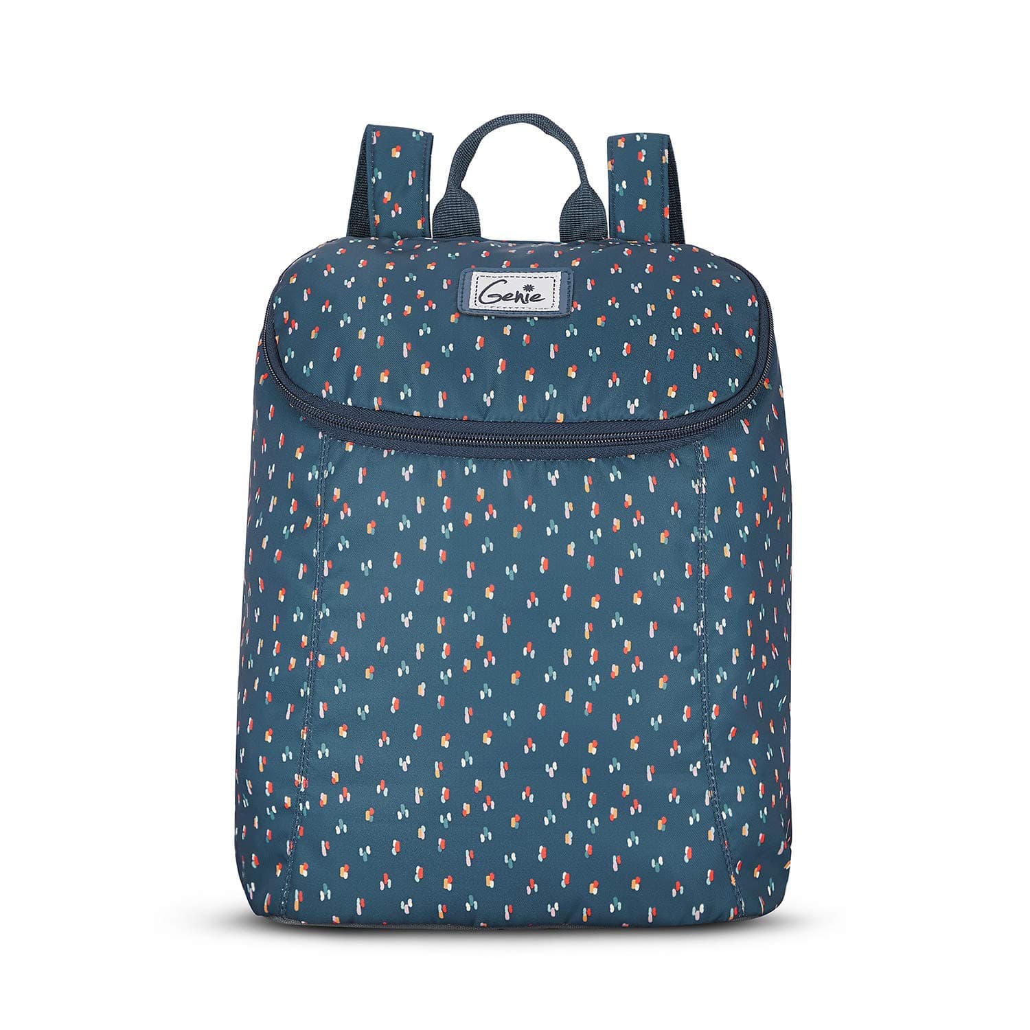 Genie Spritz Daypack for Women & Girls (14 Inches) | Trendy Travel & Outdoor Daypack | Water Resistant, Lightweight | Navy Blue