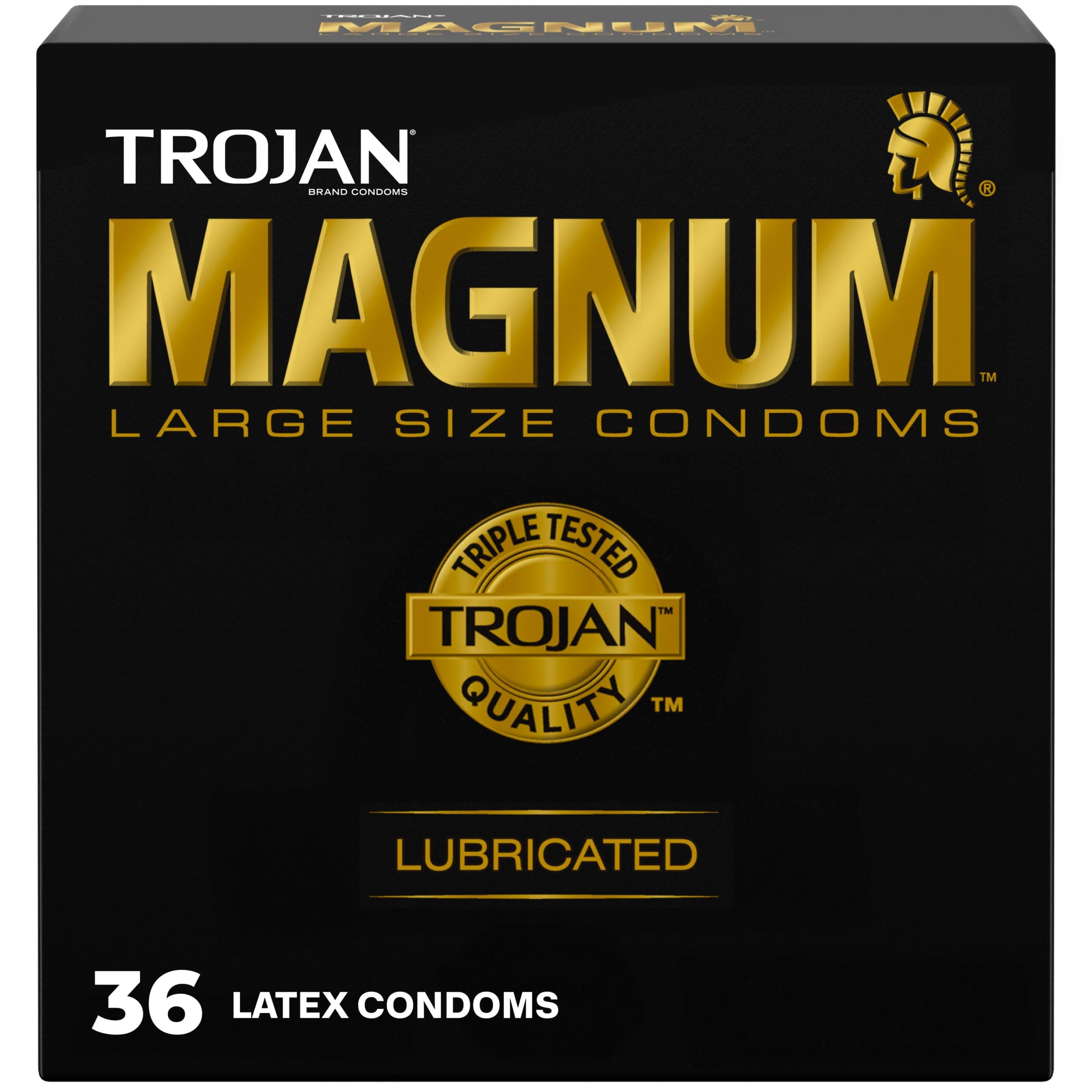 Trojan Condom Magnum Lubricated, 36 Count