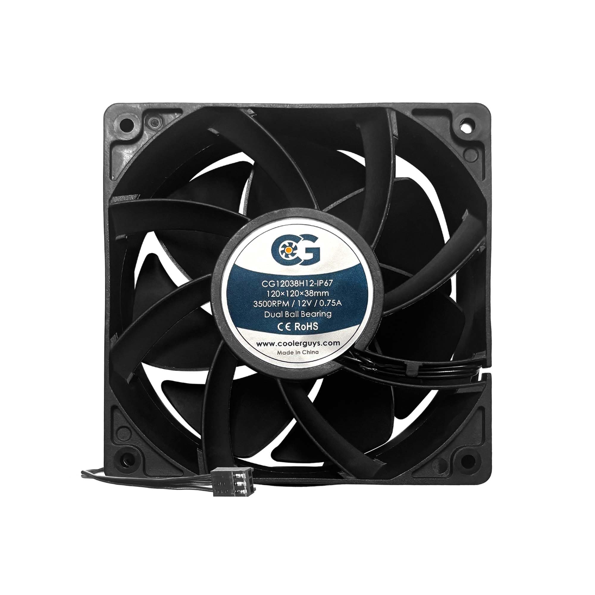 Coolerguys 120mm (120X120X38) High Airflow Waterproof IP67 12v Fan
