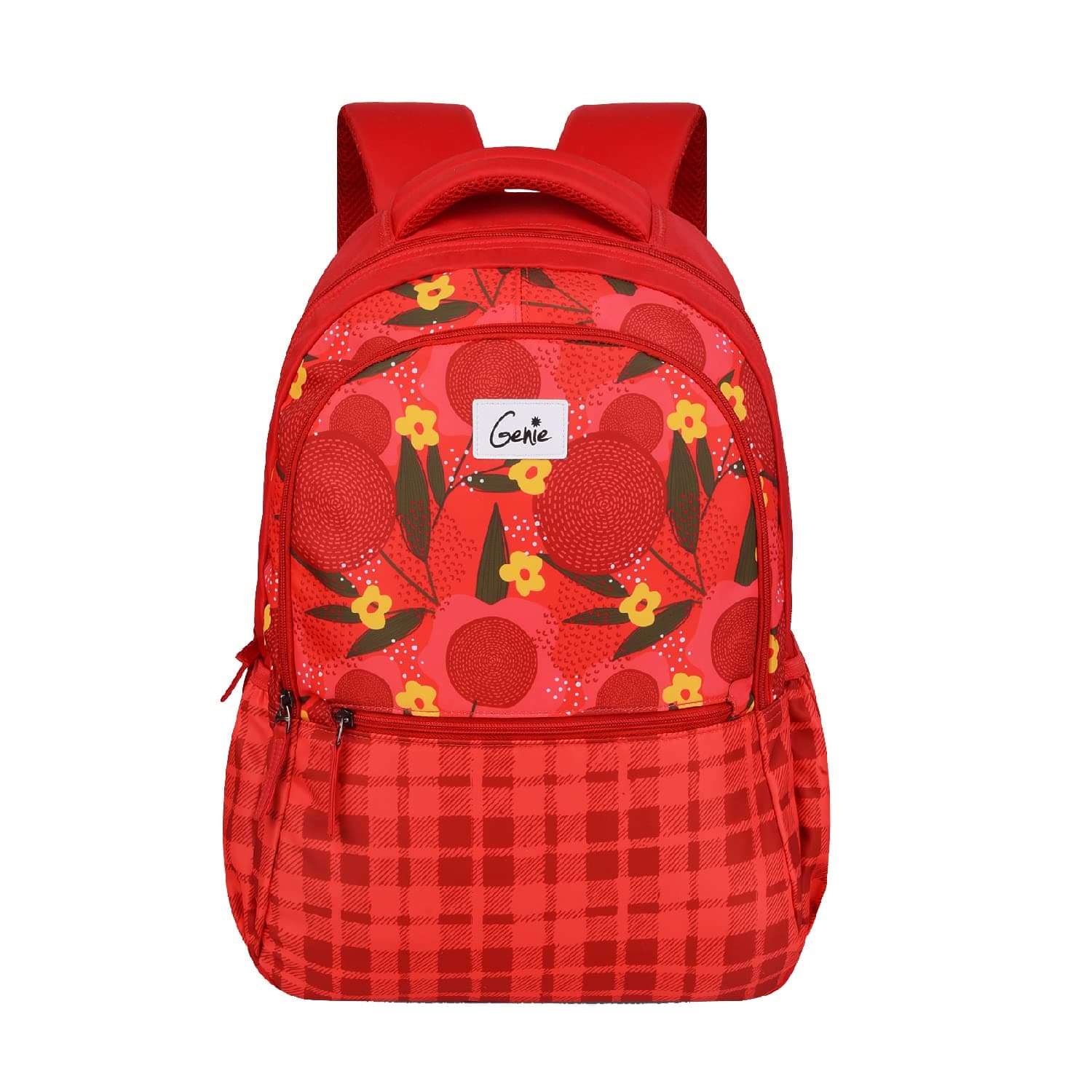 Genie Chekmex Laptop Backpack for Women & Girls (19 Inches) | Versatile Office, College & Travel Laptop Backpack | Multi-Compartment, Water Resistant, Lightweight | Red
