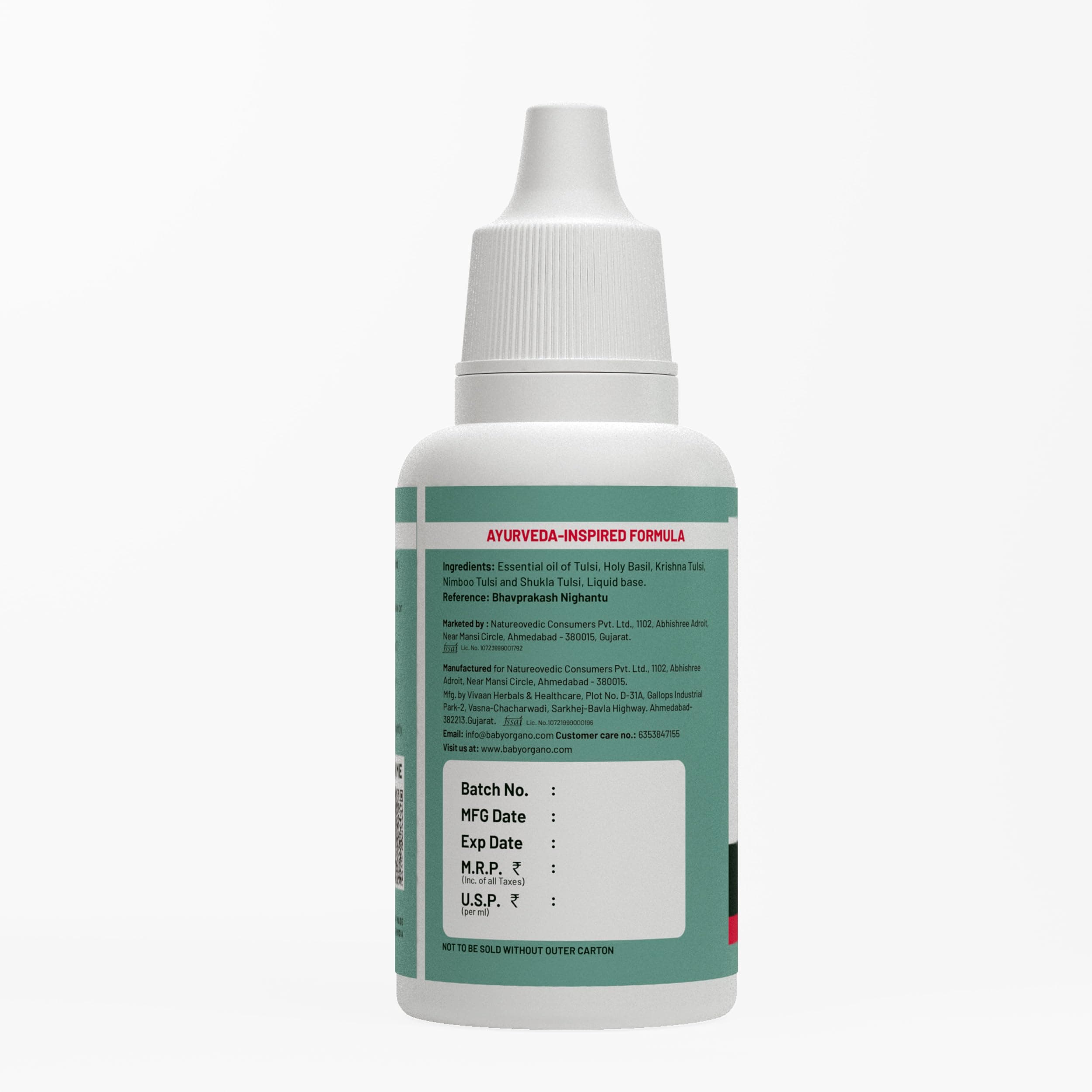 BabyOrgano PanchTulsi Drops Contains Extracts of 5 Rare Tulsi | Boosts Immunity | Cough And Cold Relief | 100% Ayurvedic | Builds Respiratory Health