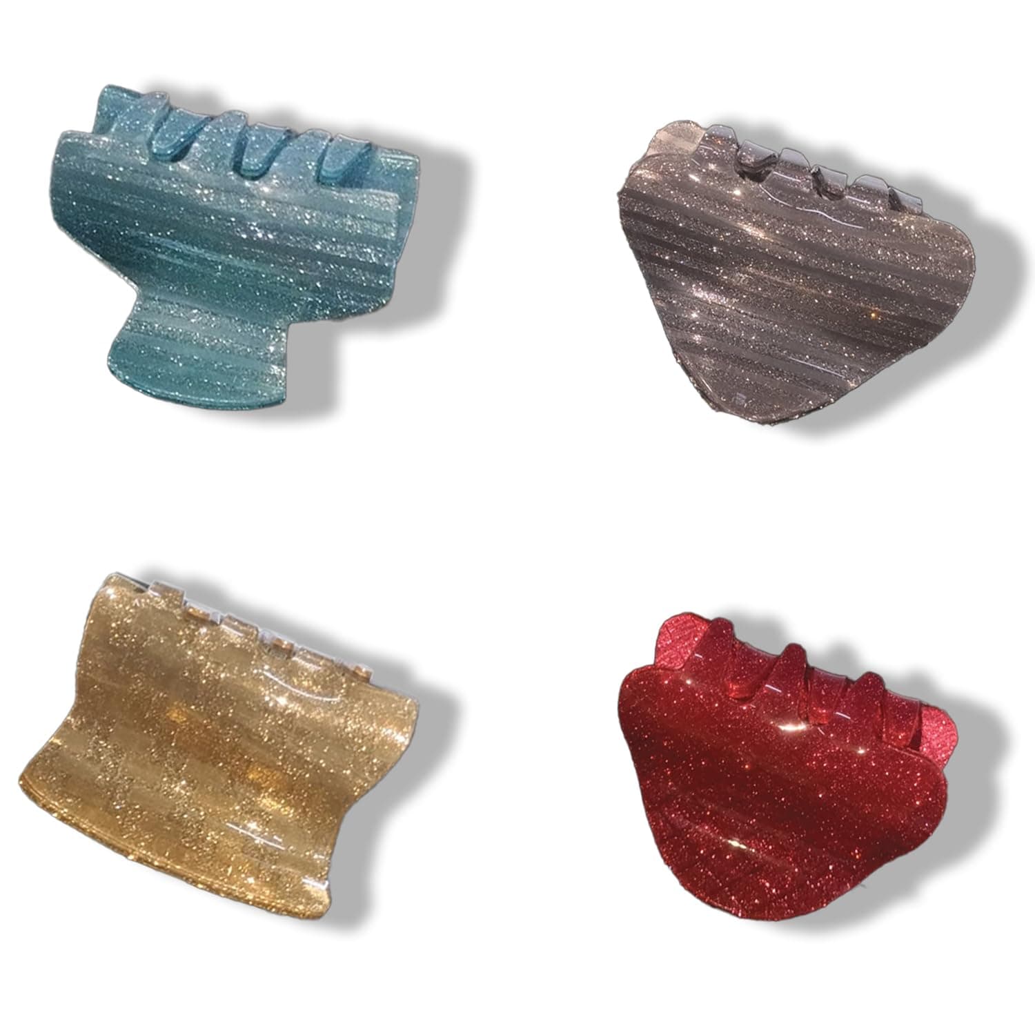 TEMPERIA (4 pcs) Hair Clips for Women & Girls - Clutcher Clutches Claw Clip Accessories - Stylish, Fashional (Random Colors & Designs) (DN05)