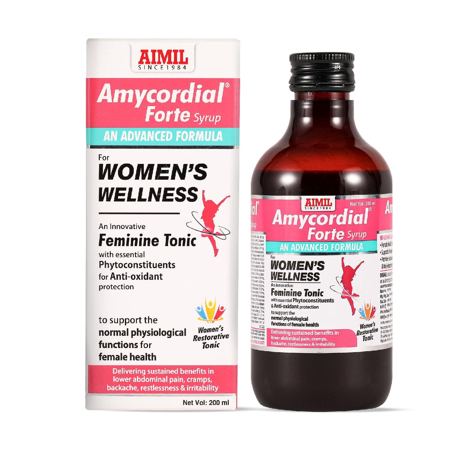 AIMIL Amycordial Forte Syrup – 200ml | Ayurvedic Women Wellness & Feminine Herbal Tonic | Supports Nutritional Nourishment, Daily Energy, and Balanced Comfort (Pack of 1)