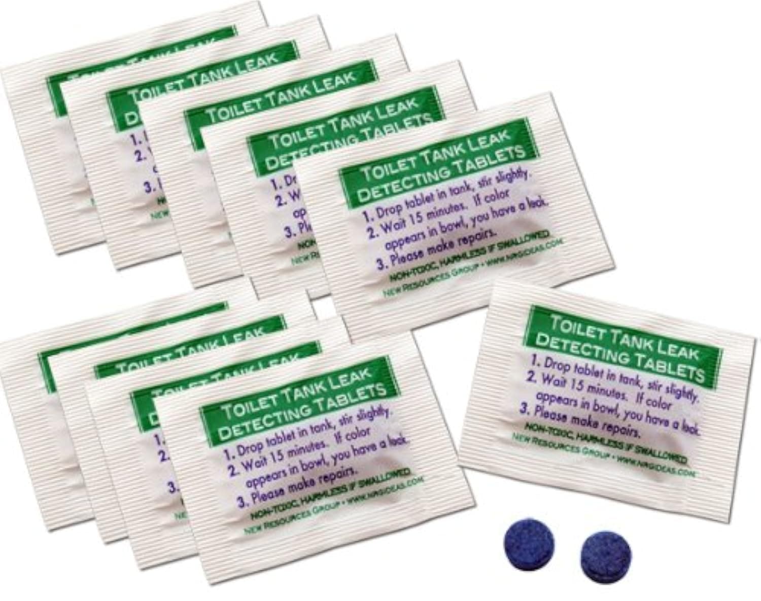 New Resources Group Toilet Leak Detecting Tablets - Dye Tablets for Bathroom Leaks - Detect Silent Leaks
