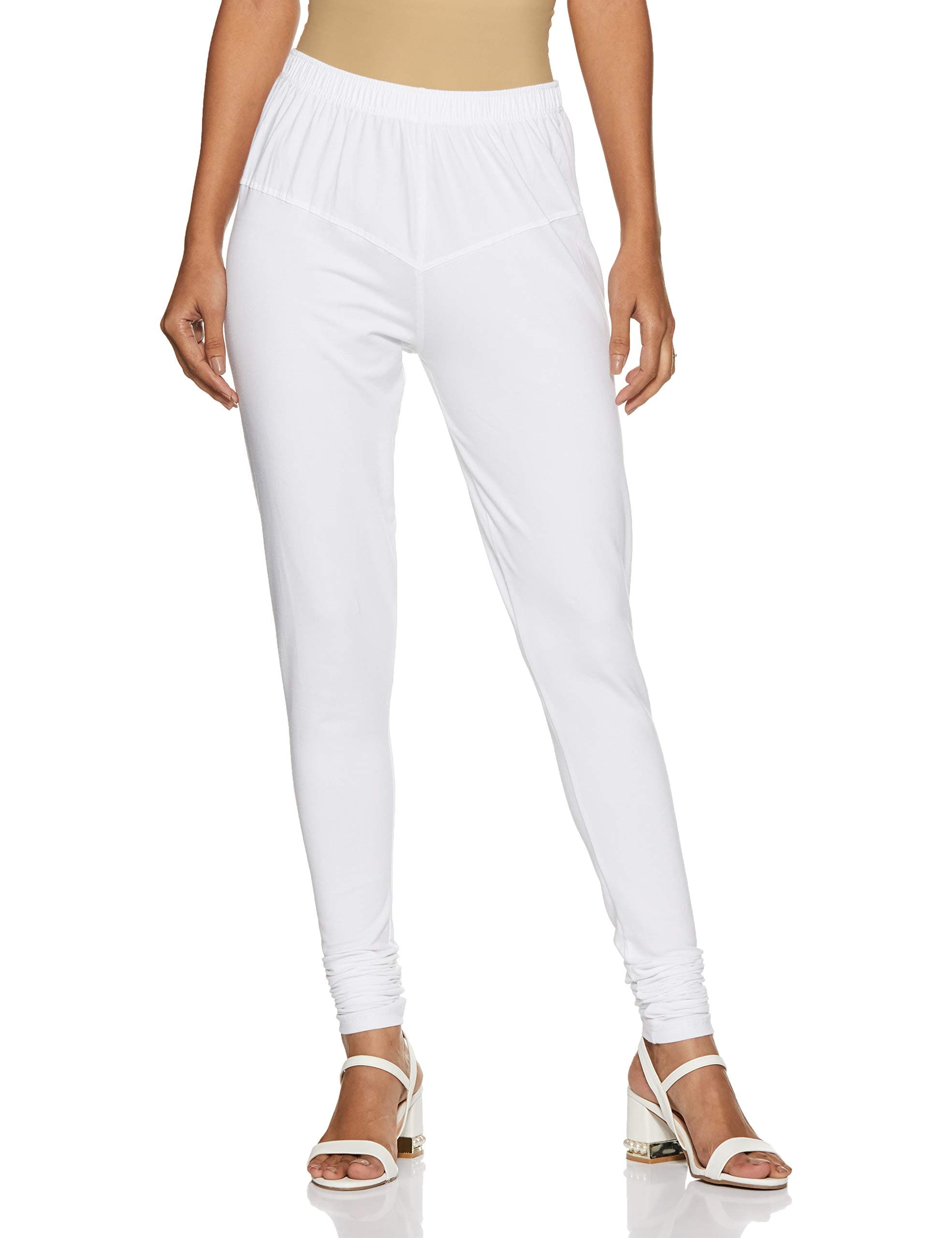Lyra Women's White Skinny Fit Churidar Leggings