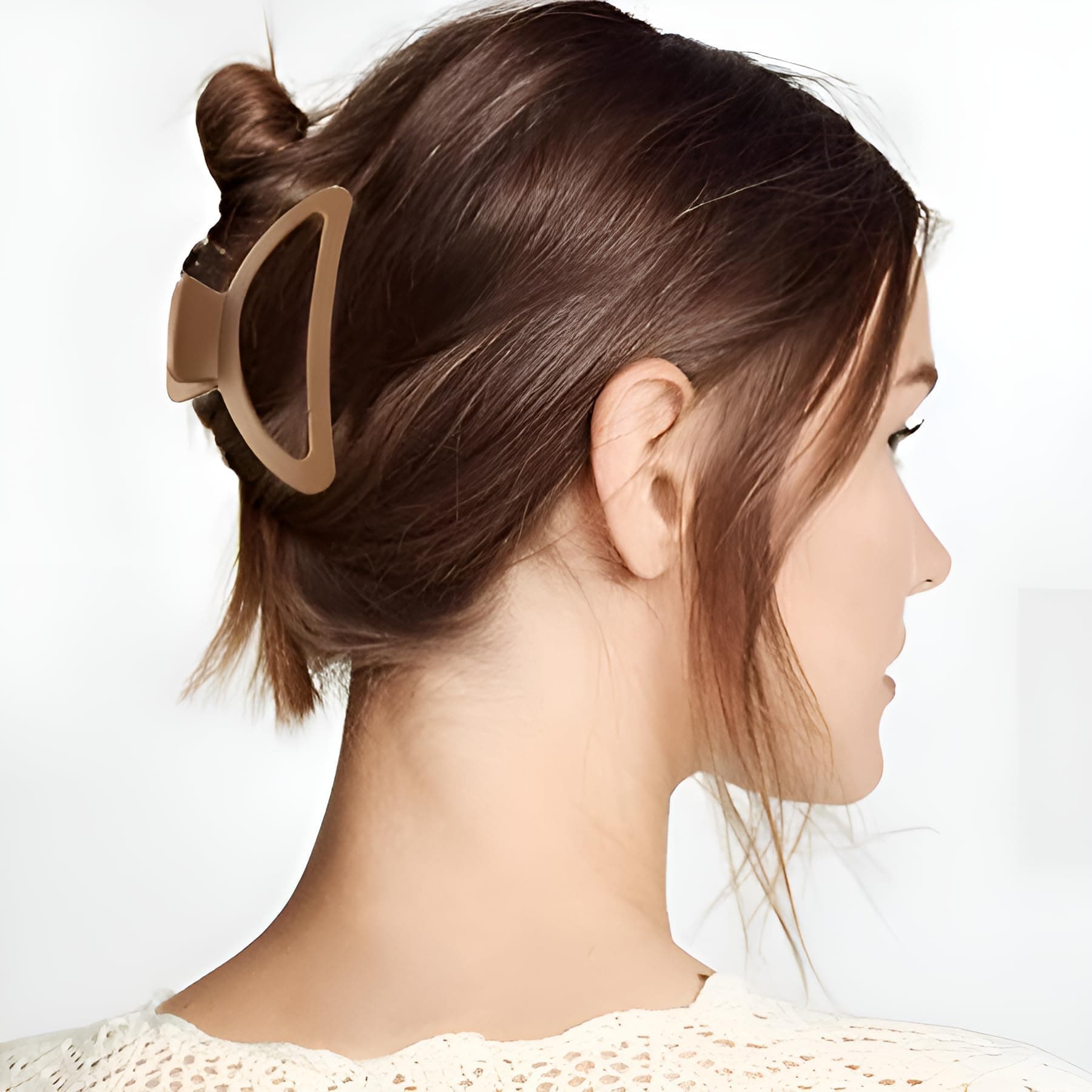 PACTIV Hair Claw Clips for Women Girls, 4 Pack Matte Strong Hold Jaw Clips, Non-Slip Hair Clutcher for Thick Thin Hair, Neutral Nude Korean Hair Accessories, Hair Clamp for Ponytail, Bun & Everyday Styling