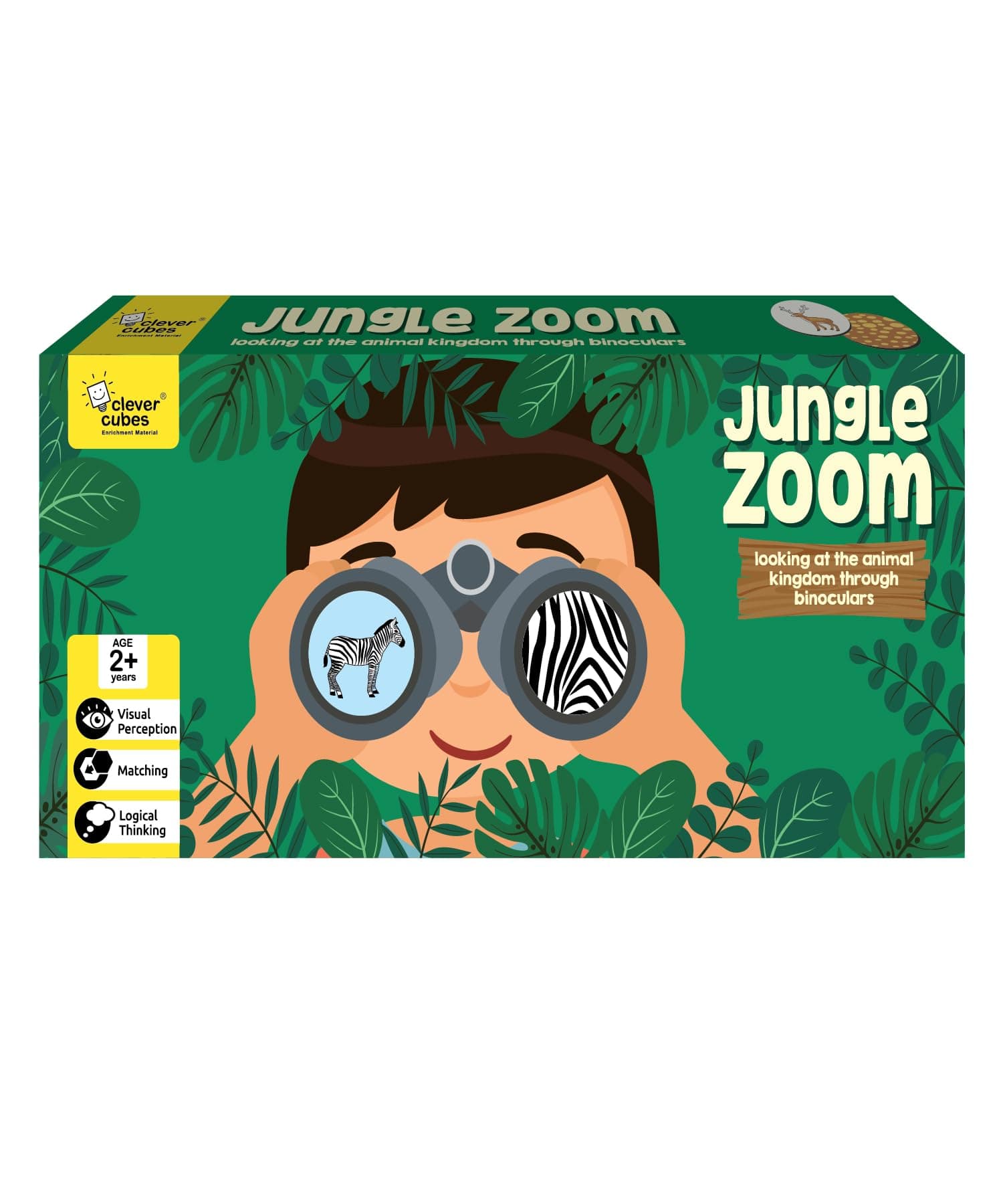 Clever Cubes Jungle Zoom | Creative Animal Puzzles | for 2 3 4 Years Girls Boys | Early Learning Educational Game | Sorting Colour Pattern Recognition | Preschool Toddler Activity | Brain Development