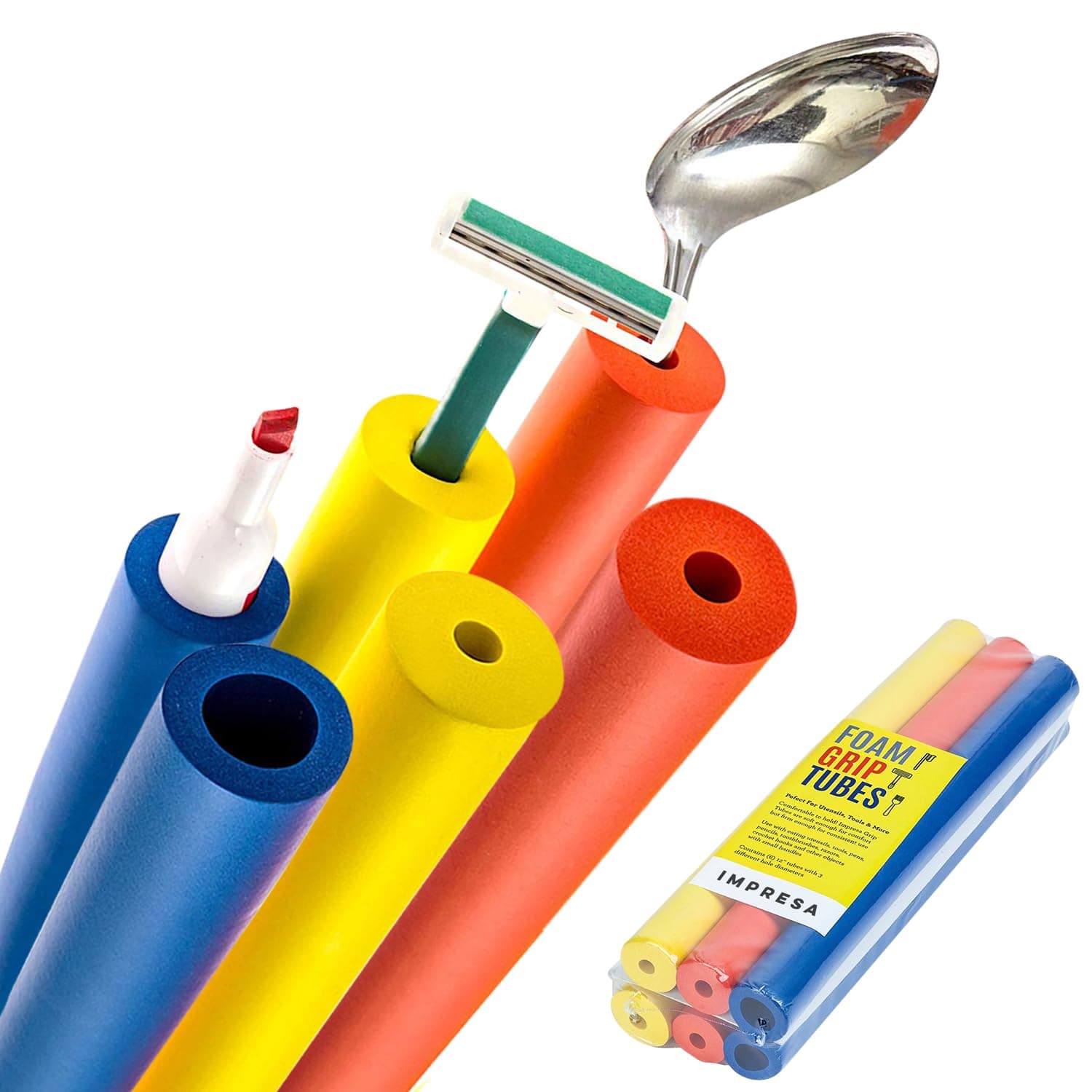 6-Pack of Foam Grip Tubing/Foam Tubing - Pefect For Utensils, Tools and More - BPA/Phthalate/Latex-Free