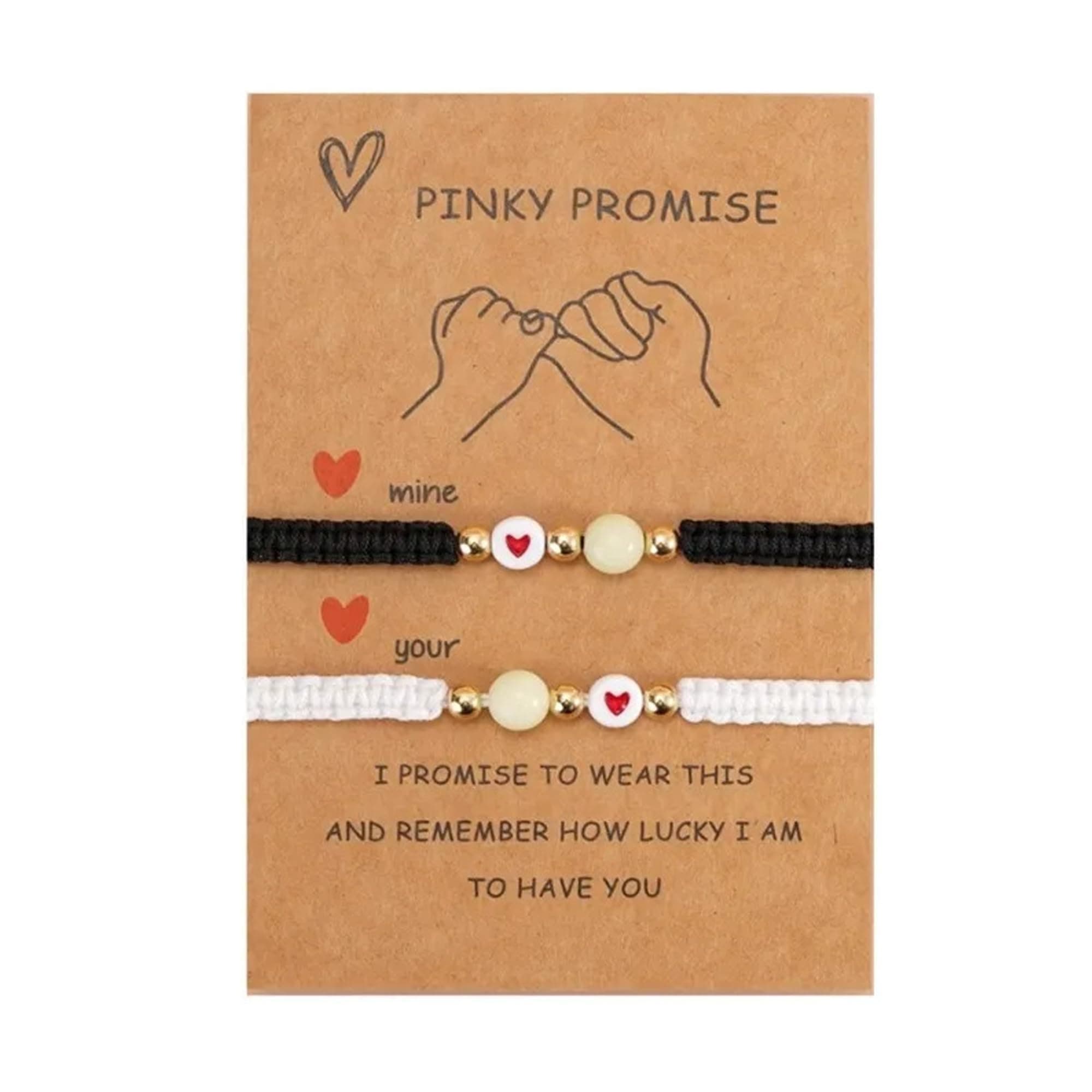 Fashion Frill Promise Bracelet For Couple - Matching Glow In The Dark Link Bangle For Women & Men - Adjustable Braided Rope Bracelet For Lover & Friendship Gifts