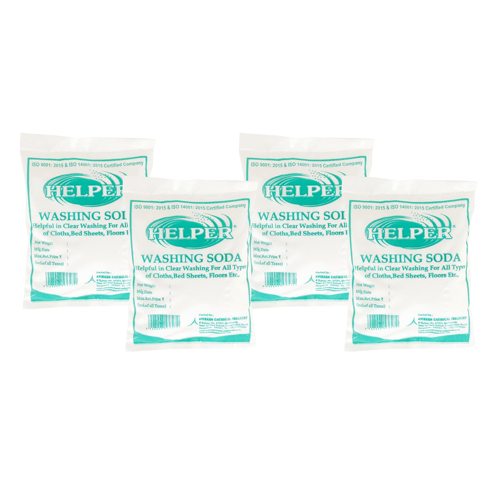 Helper Washing Soda powder for cloth cleaning | soda ash for lundry | pack of 4 | 250gm each | soda ash powder