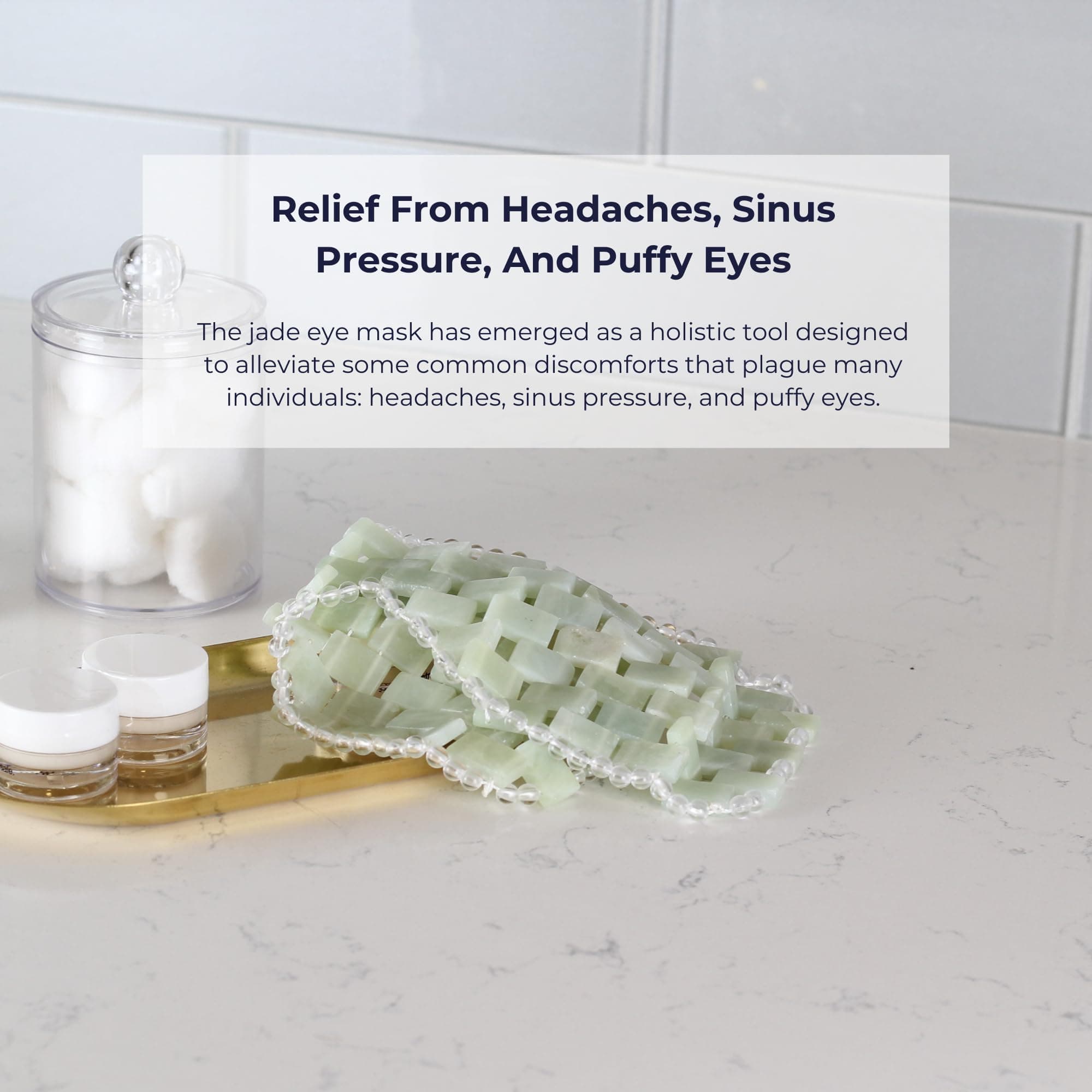 Jade Eye Mask For Hot and Cold Anti Aging Therapy - Eliminate Wrinkles, Puffiness, and Irritation - 100% Jade Stone