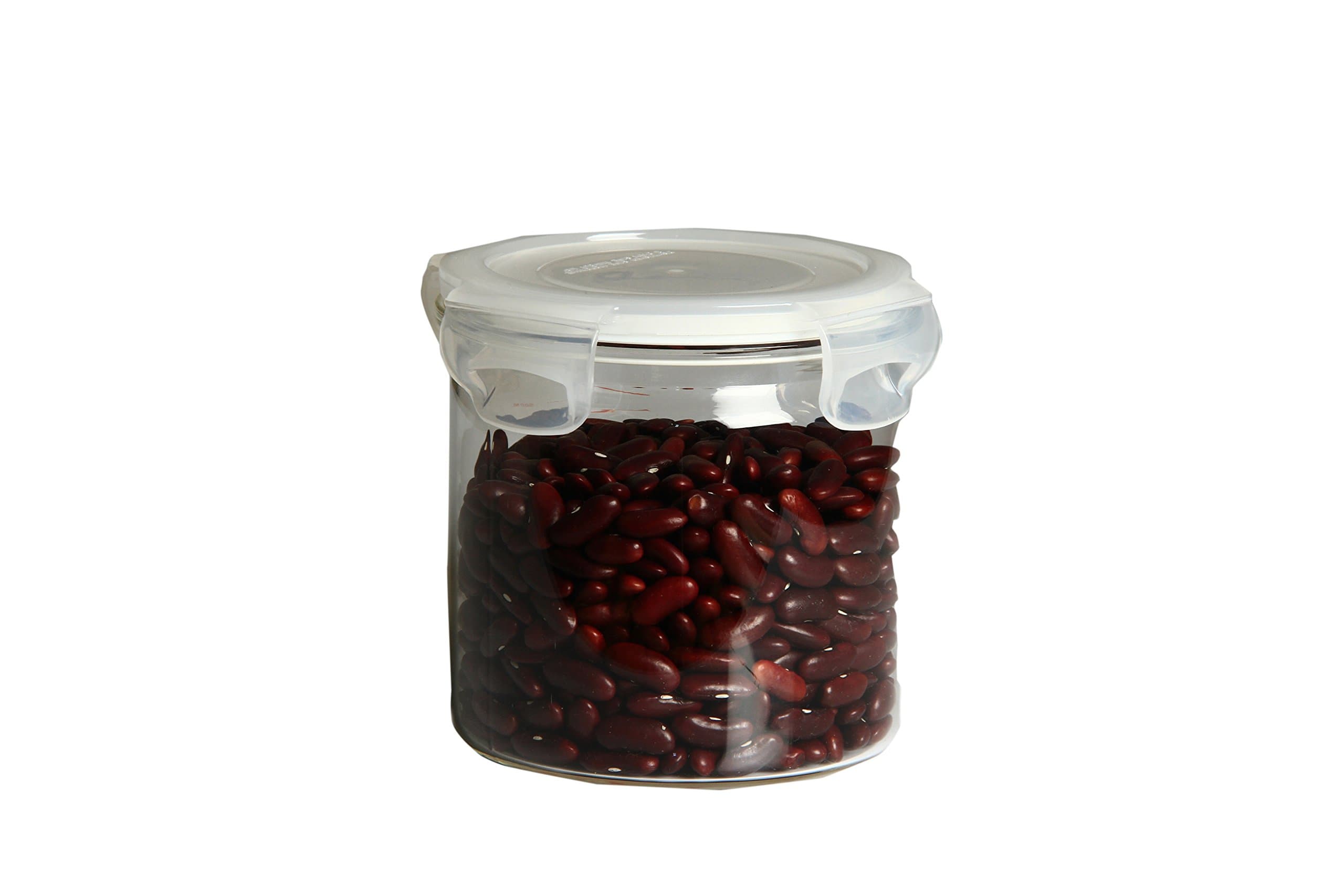 Vertis KTMSJM500 Glass Borosilicate Canister with Lid and Quad Lock - 500 ml, Clear