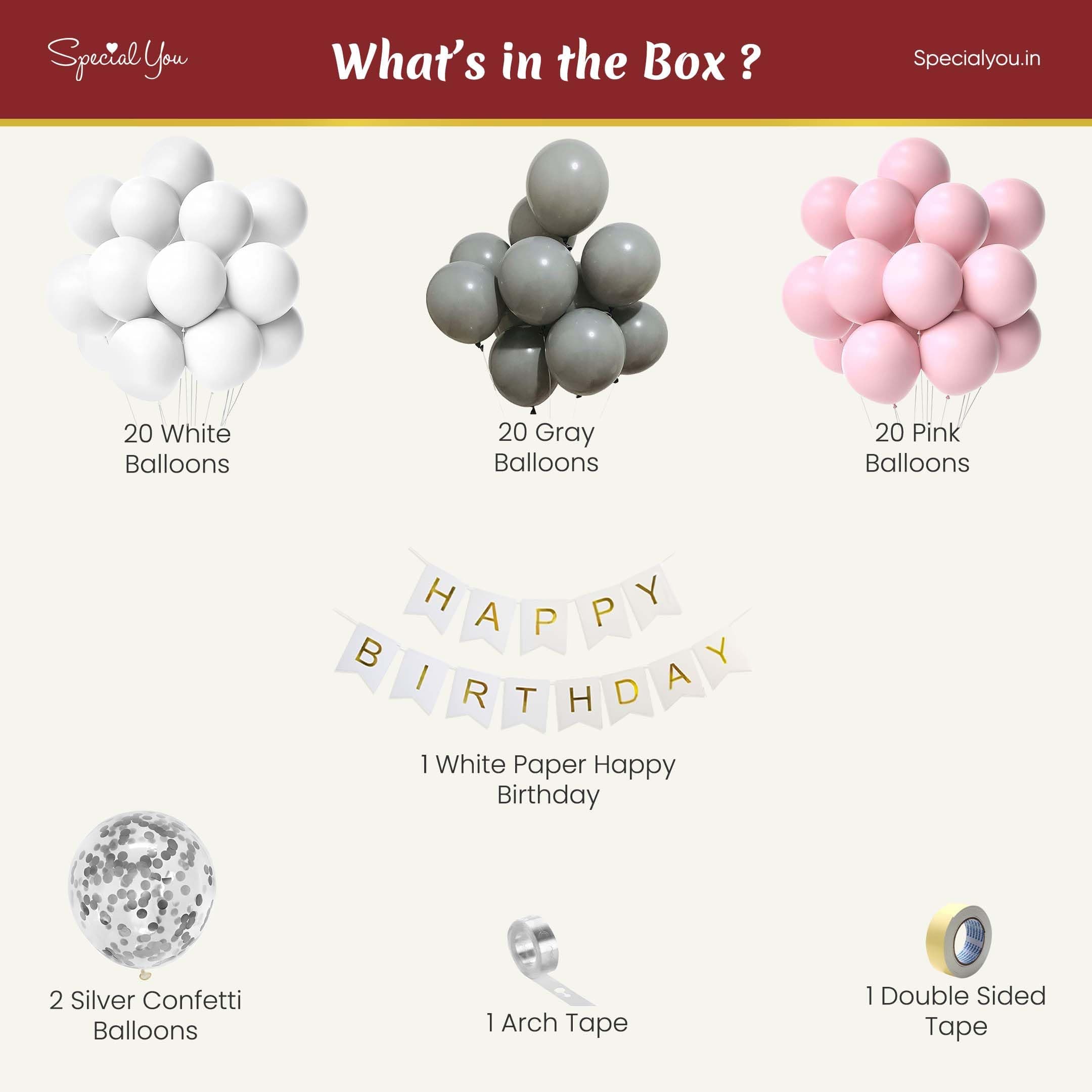Special You Balloons for Birthday decoration kit