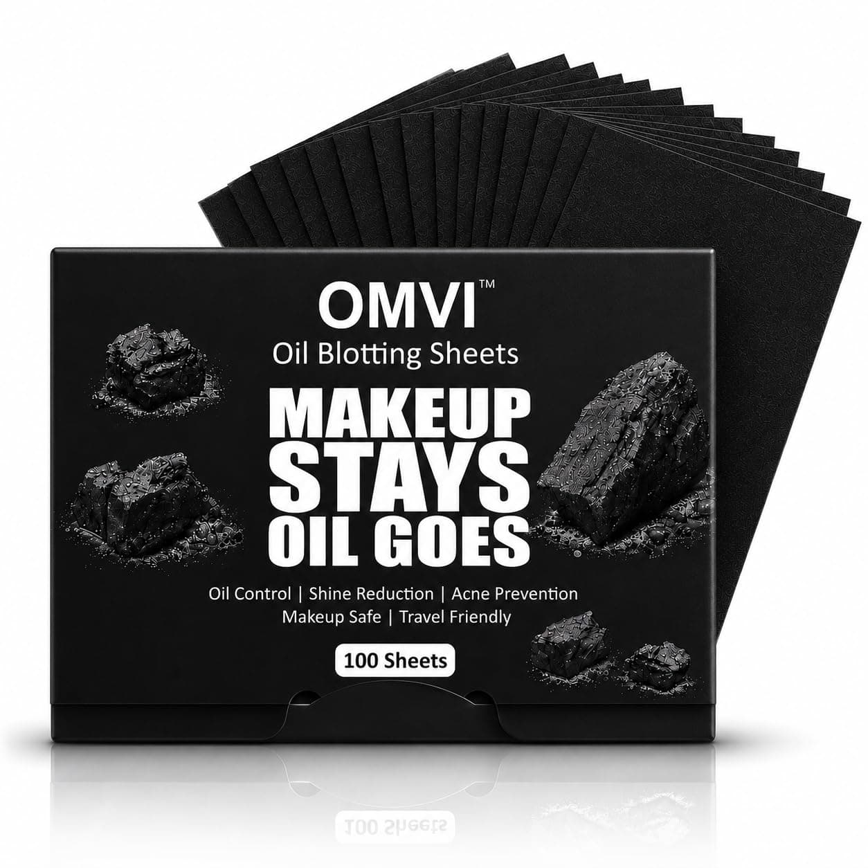 Omvi Oil Blotting Papers for Face – Instant Oil Absorbing Sheets for Oily Skin & Sweat Control, Makeup-Safe Mattifying Blotting Tissues, Natural Linen Blotting Paper (100 Sheets)