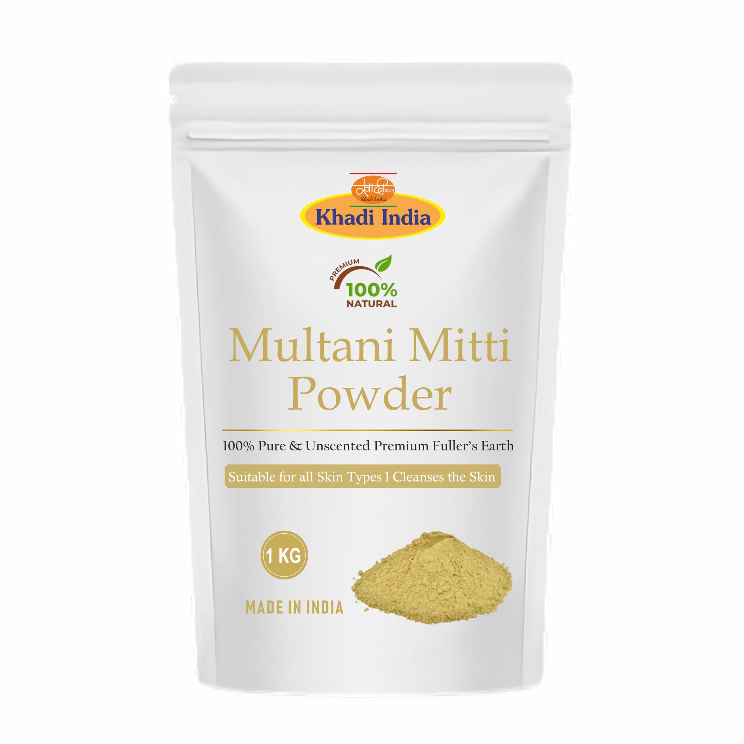Khadi Organic Pure Multani Mitti Powder (Fuller's Earth) Skin Face Clays (1 k.g)
