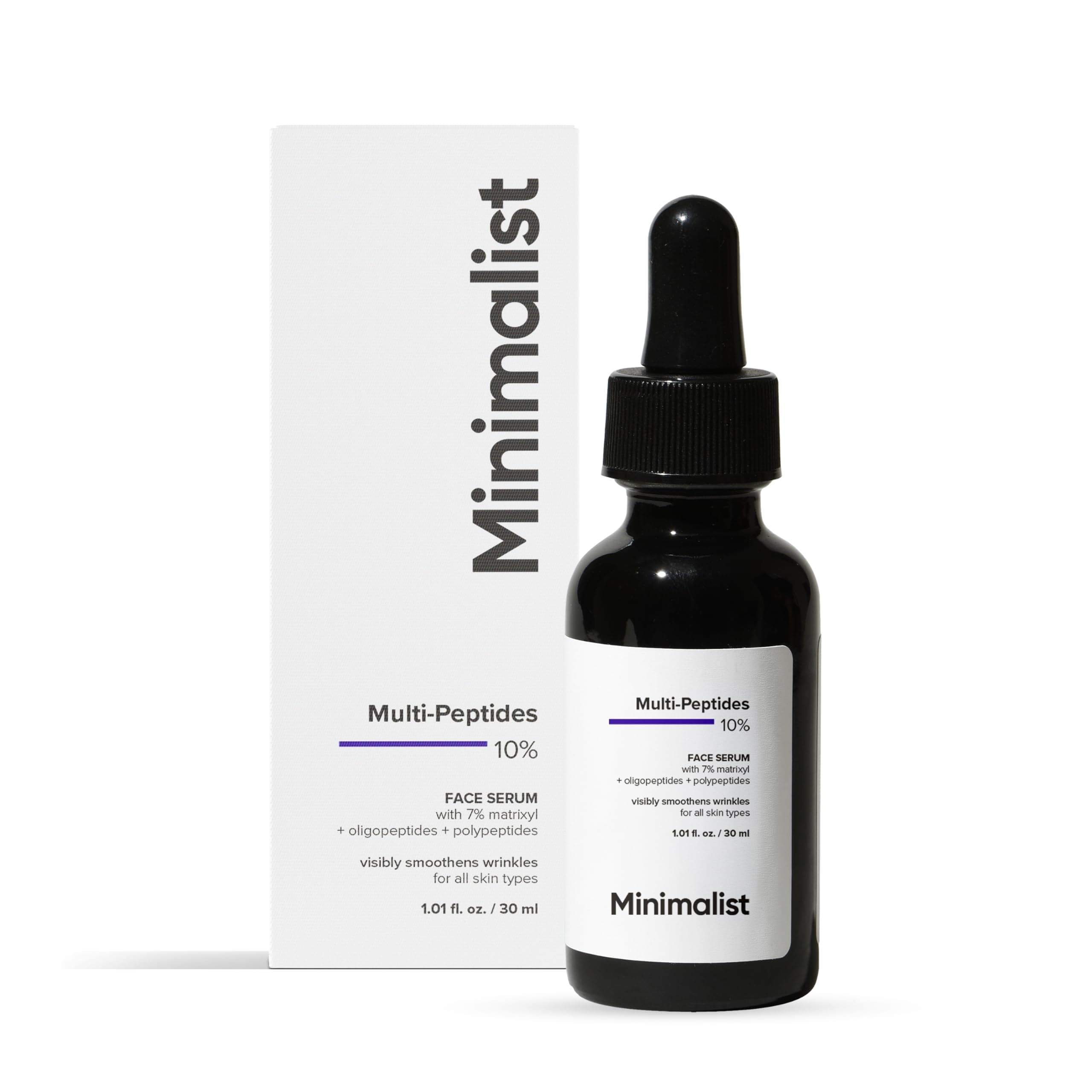 Minimalist Multi Peptide Night Face Serum for Ageless Younger Skin, 30 ml | Collagen Boosting, Hydrating & Overnight Repair Serum for Women & Men with 7% Matrixyl 3000 & 3% Bio-Placenta