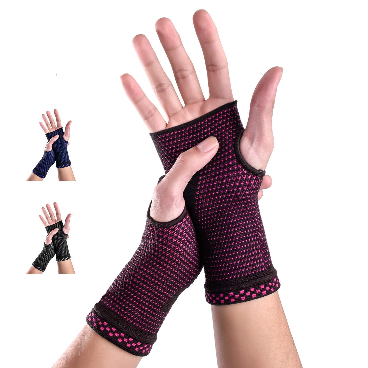 New Technology Breathable and Sweat-Absorbing Fabric Medical Compression Wrist Brace Sleeves (Pair),Carpal Tunnel and Wrist Pain Relief Treatment,Wrist Support for Women and Men (Pink, Medium)