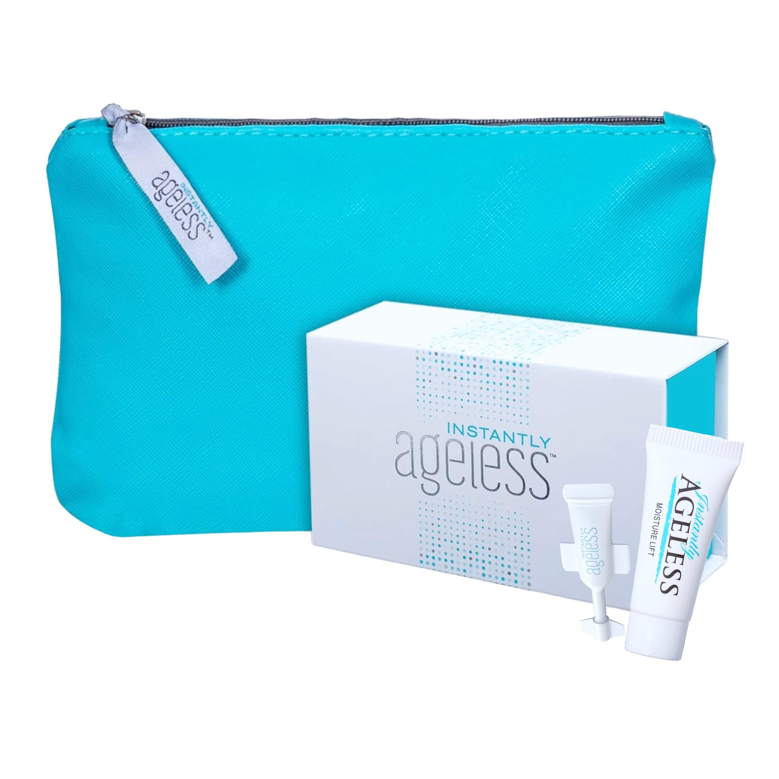 Jeunesse Instantly Ageless 25 Vials w/FREE Makeup Bag | Instantly Ageless 25 Vial Box Set with FREE FULL SIZE Quest Makeup Bag