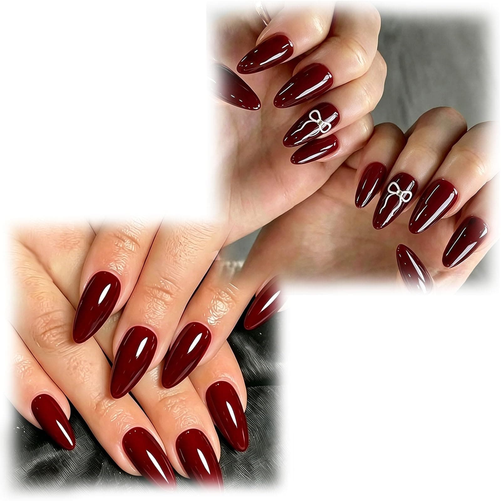 2 Boxes of 58 Pieces Press On Nails Kit, Artificial Nails for Women, Fake Nails with Nail Extensions, Stick On Nails for Special Occasions and Daily