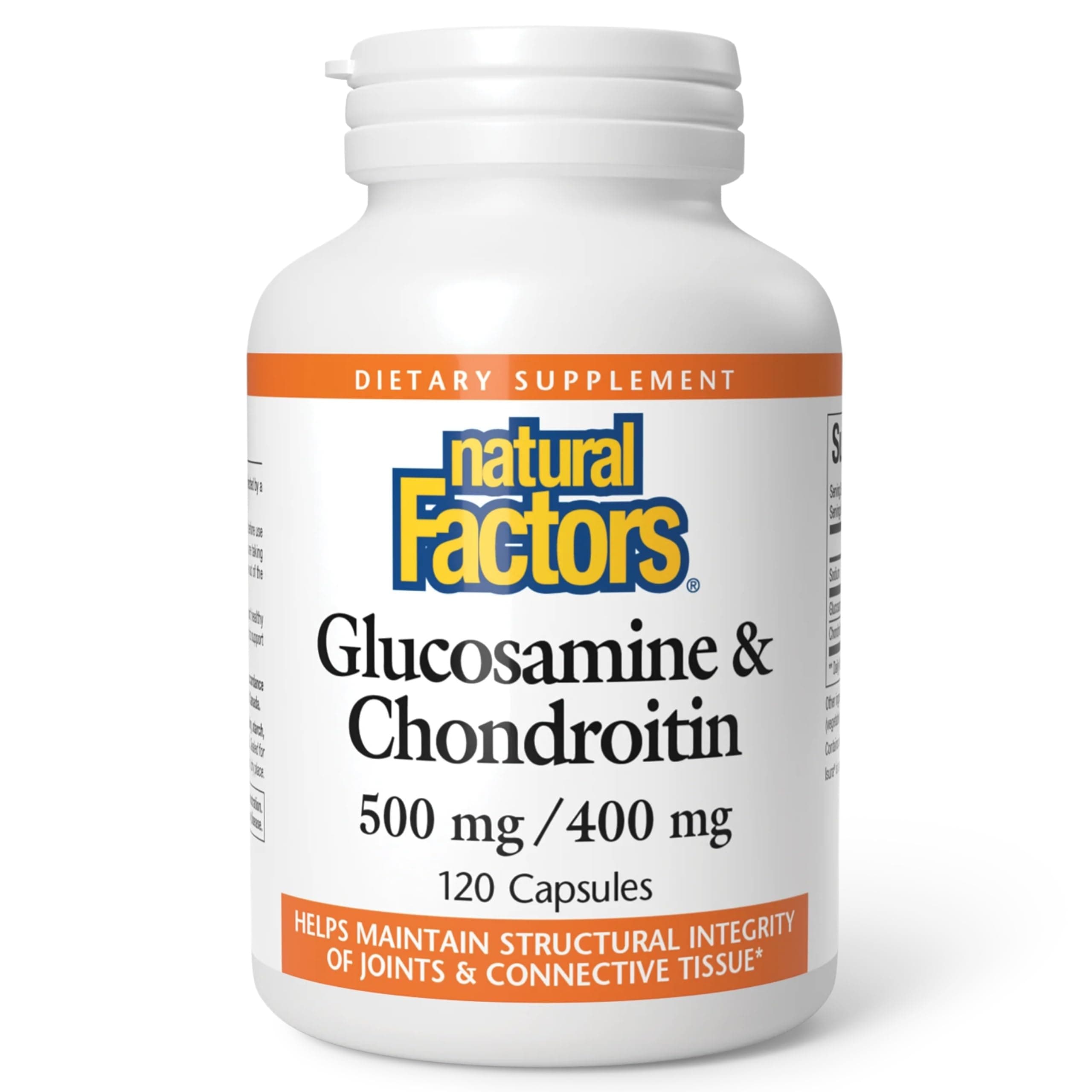 Natural Factors Glucosamine Sulfate, 500 mg / 400 mg, 120 Caps
