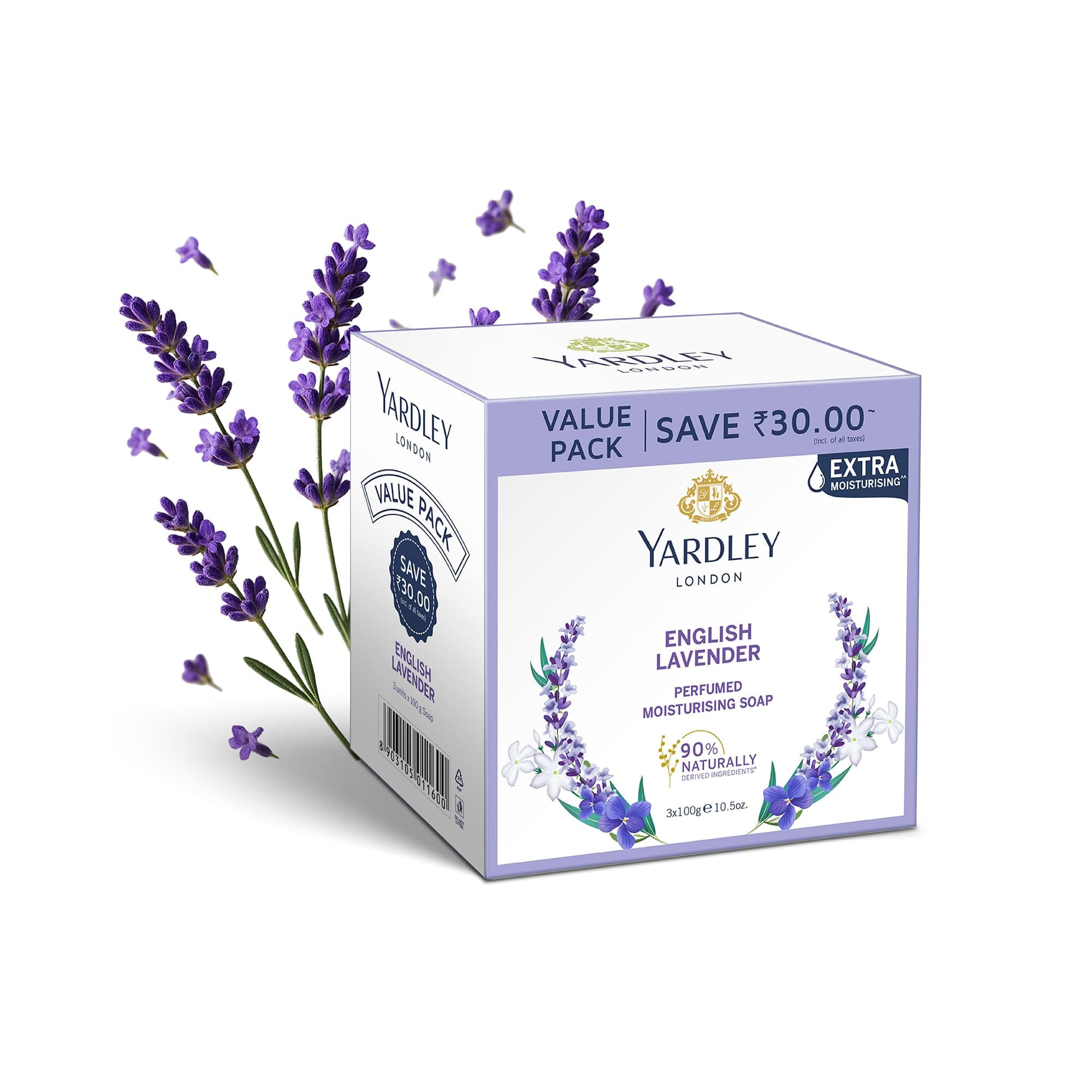 Yardley London English Lavender Luxury Soap, 100 G, Pack of 3