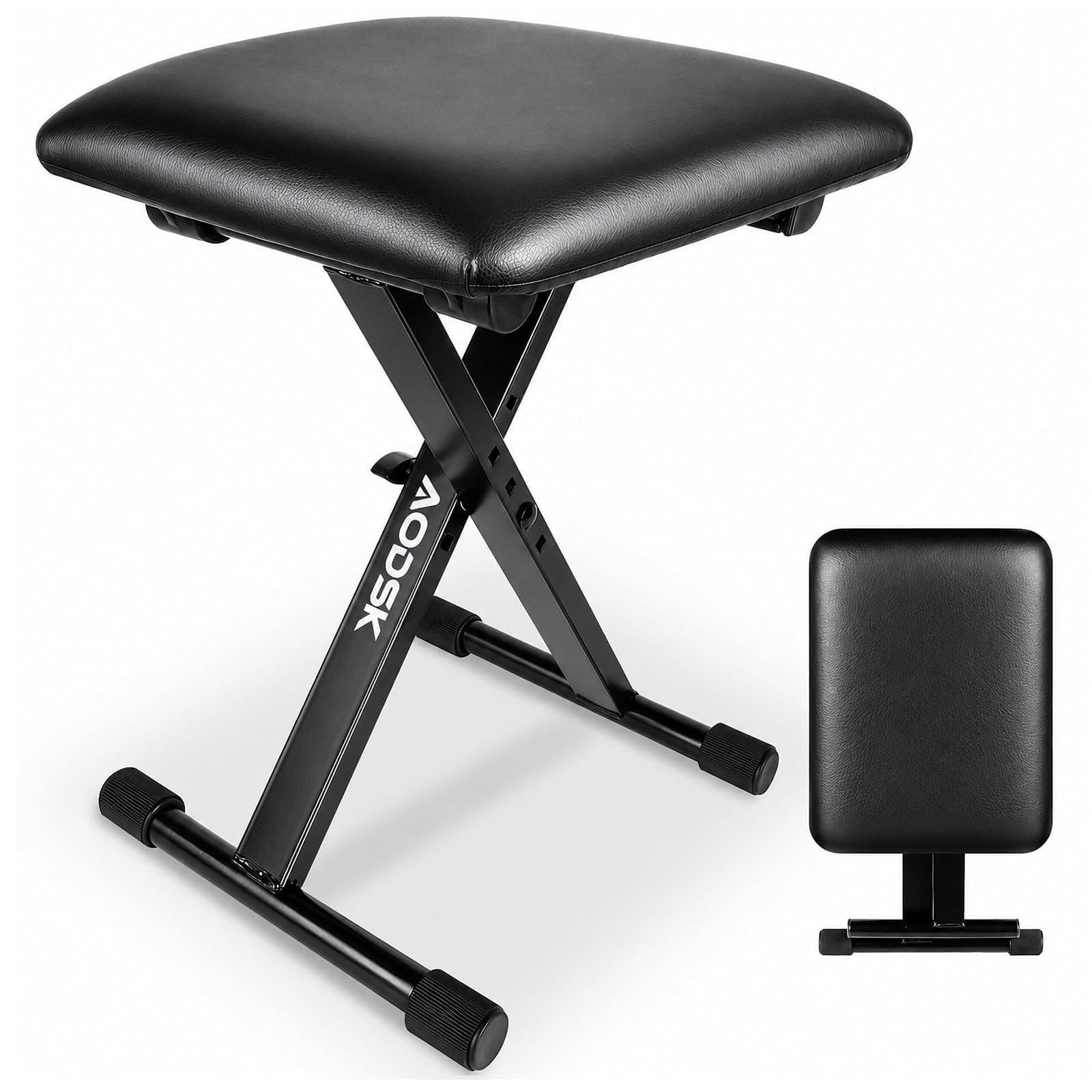 AODSK Keyboard Bench X-Style Cushion Padded,Piano Bench Adjustable Collapsible Stool Chair Seat,Flame Retardant Cotton,Non-Skid Design