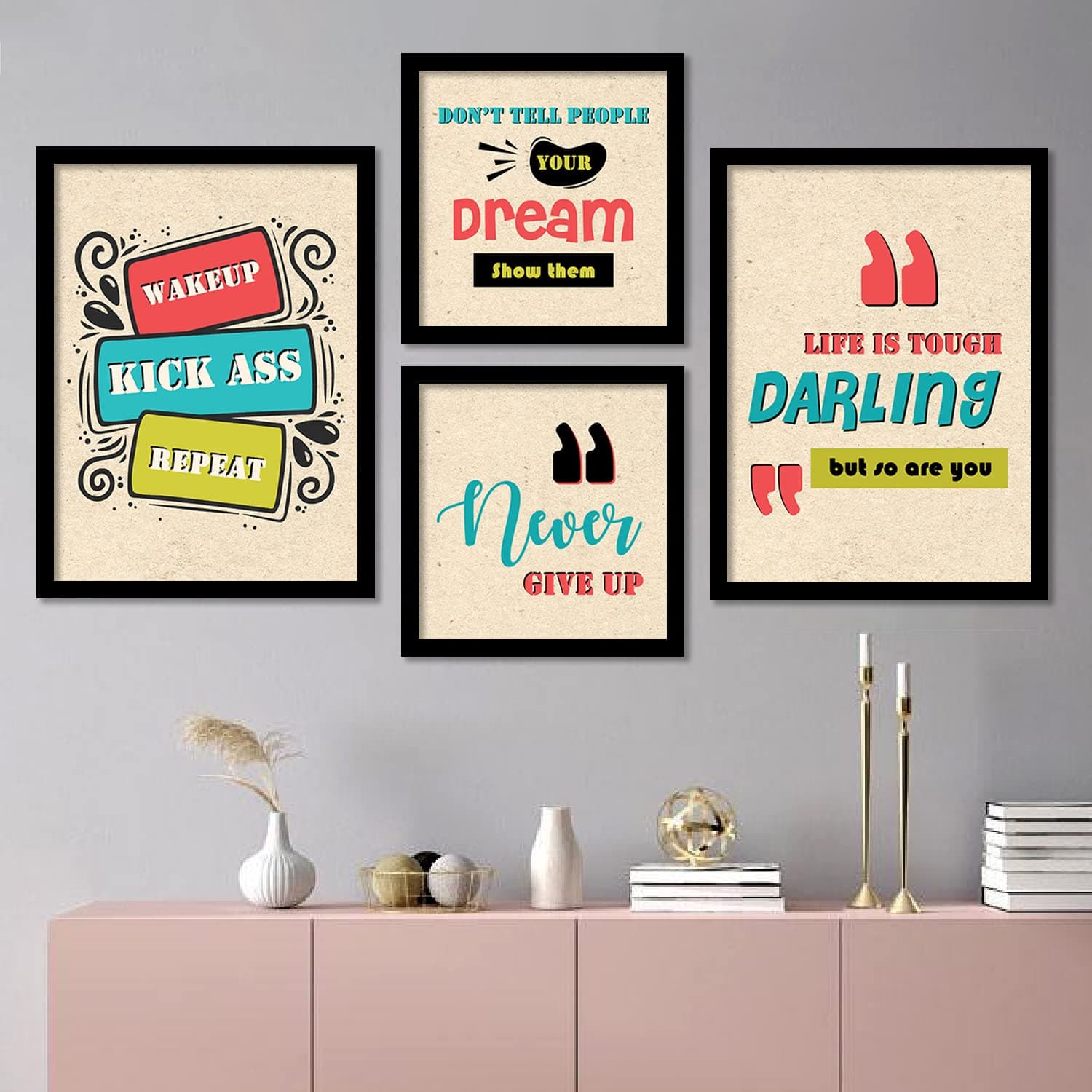 kotart - Motivational Quotes Wall Frame for Decoration - Framed Posters with Frame for Home and Office Wall Decor - Inspirational Quotes Posters with Frame for Living Room