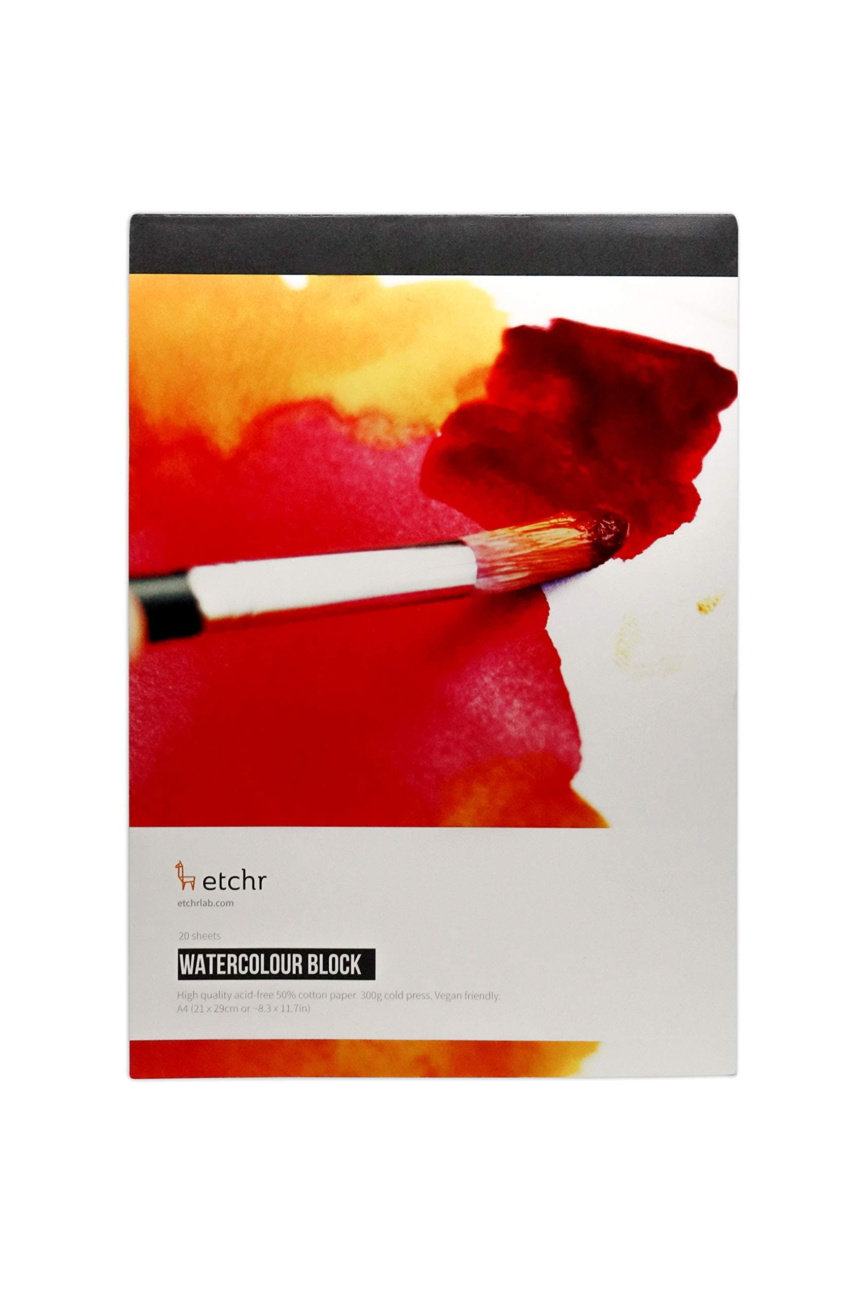 ETCHR Watercolor Paper Block - Professional Cotton Watercolor Block Cold Press 300g (140 lb) - Cold Press Watercolor Cotton Paper Block - Warp Resistant Watercolor Paper Block