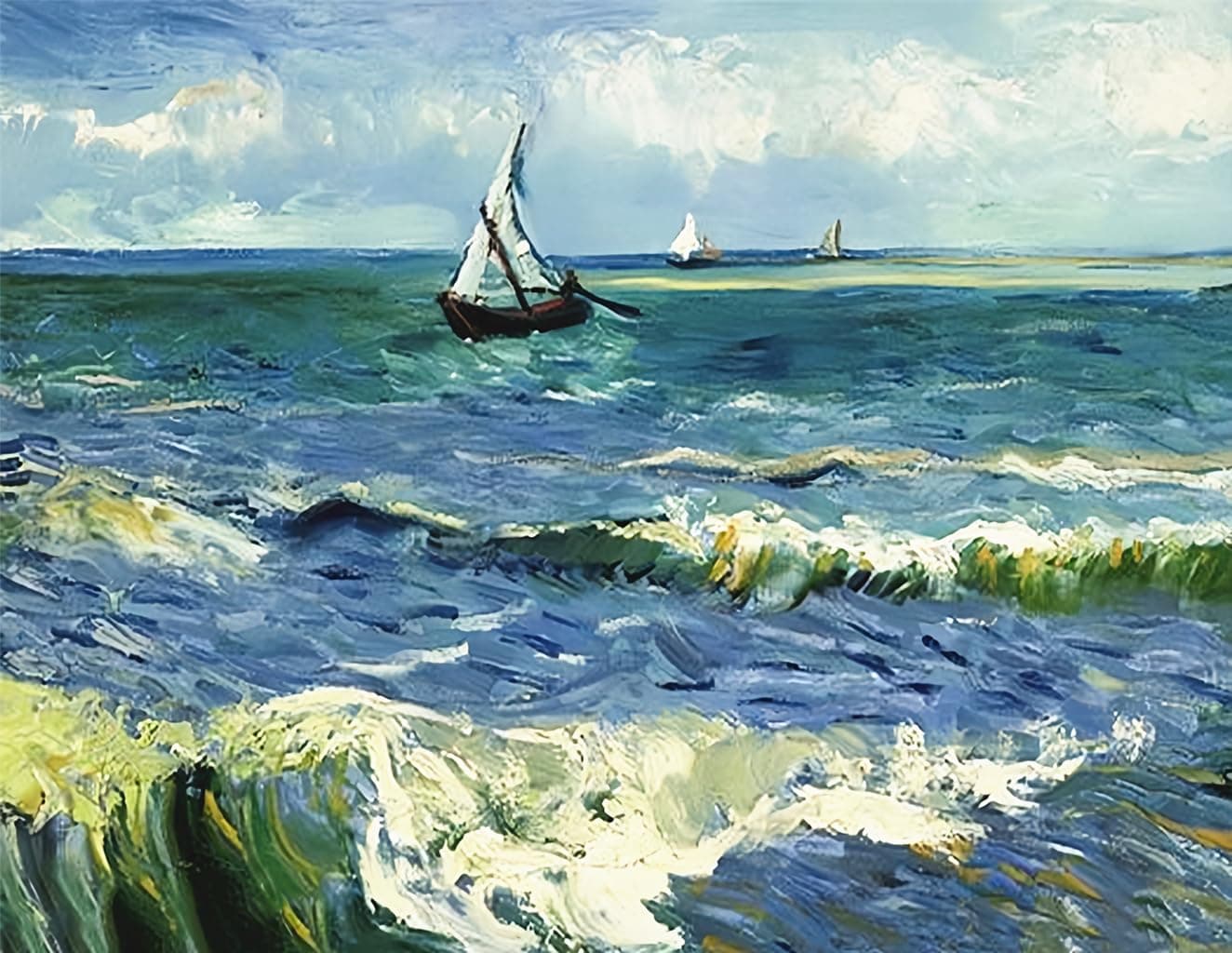 NIHO-JIUMA Diamond Art Kits Seascape, 30x40cm/12x16inches