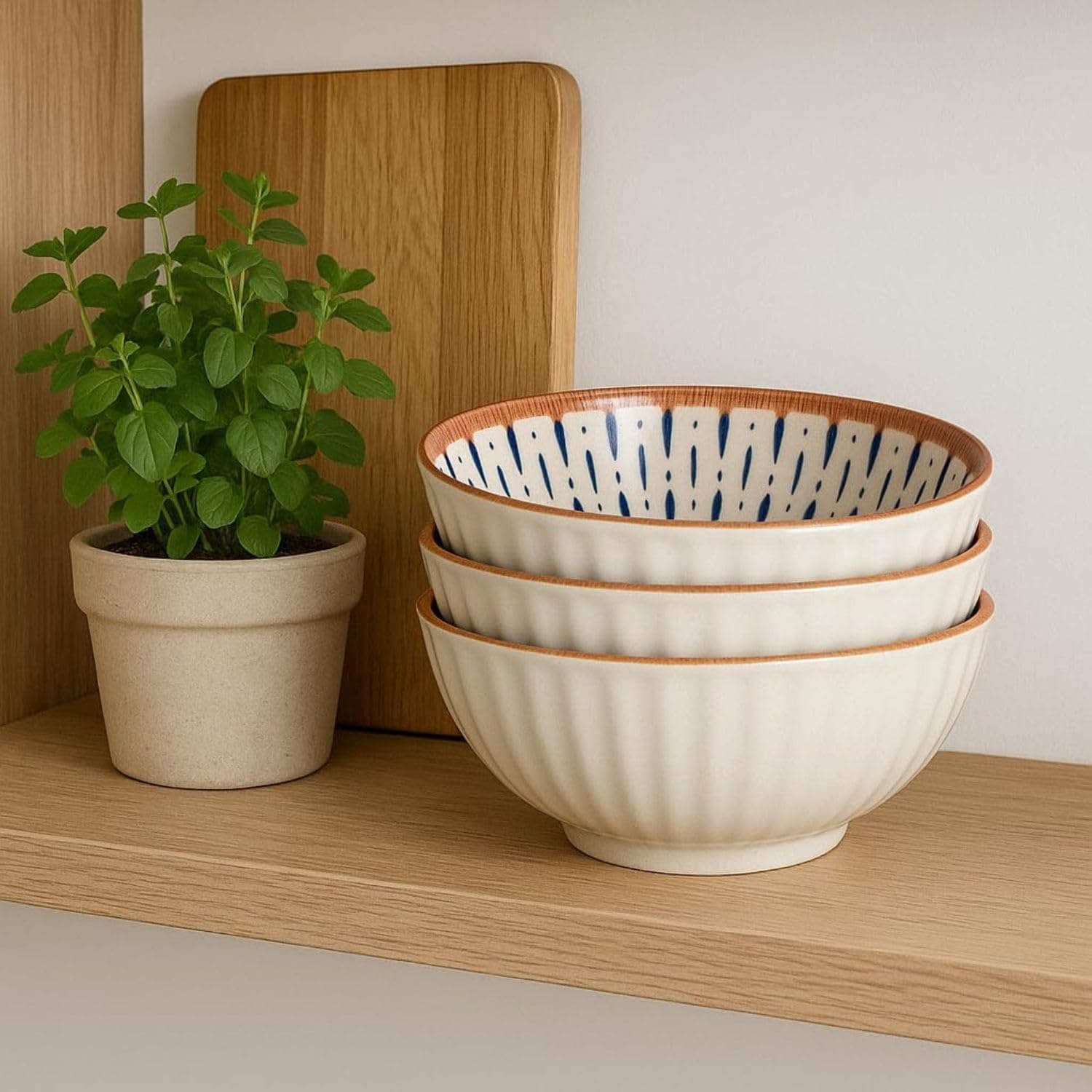 Amillee Ceramic Cereal Bowls Set of 2, 11.5 inch Soup Bowls, Perfect for Kitchen, Serving Bowls for Salad, Pasta, Dessert, Microwave, Dishwasher Safe(Pack of 2)