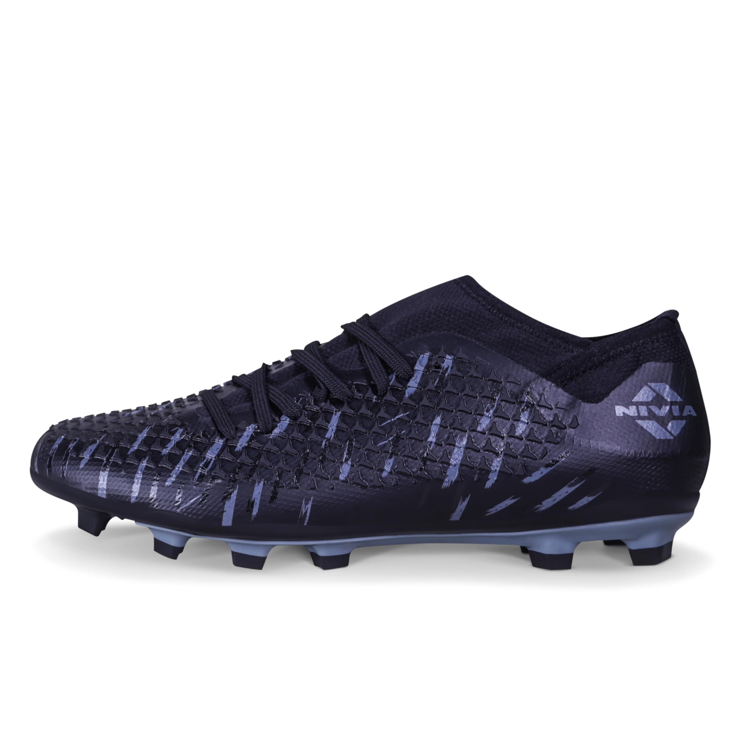 Nivia ASHTANG 2.0 Football Studs for Men, High-Performance Football Shoes, Soccer Studs, Football Sports Shoes, (Black), UK08