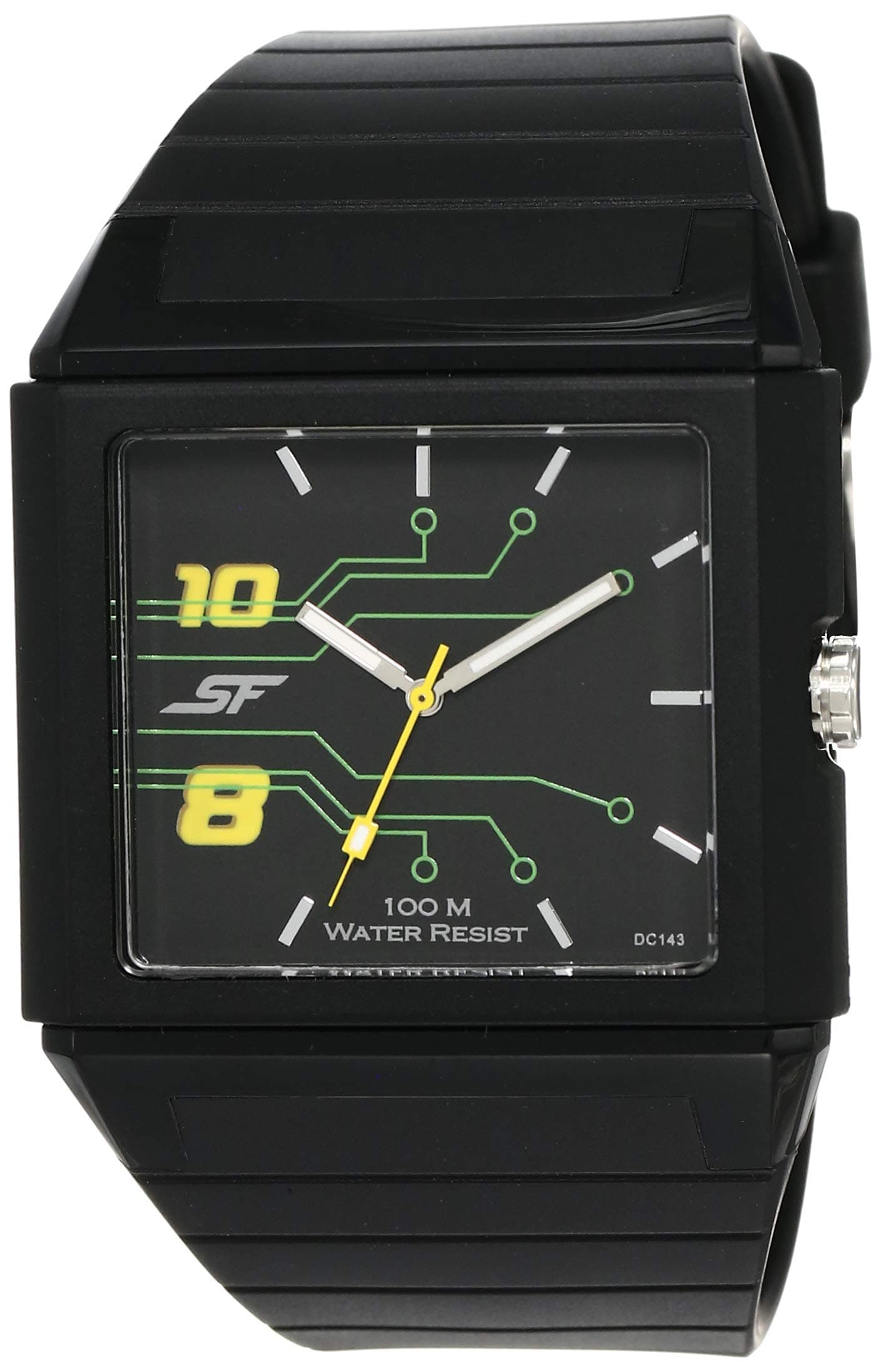 SF Quartz Analog Black Dial Black Plastic Strap Watch for Men - NT7988PP01