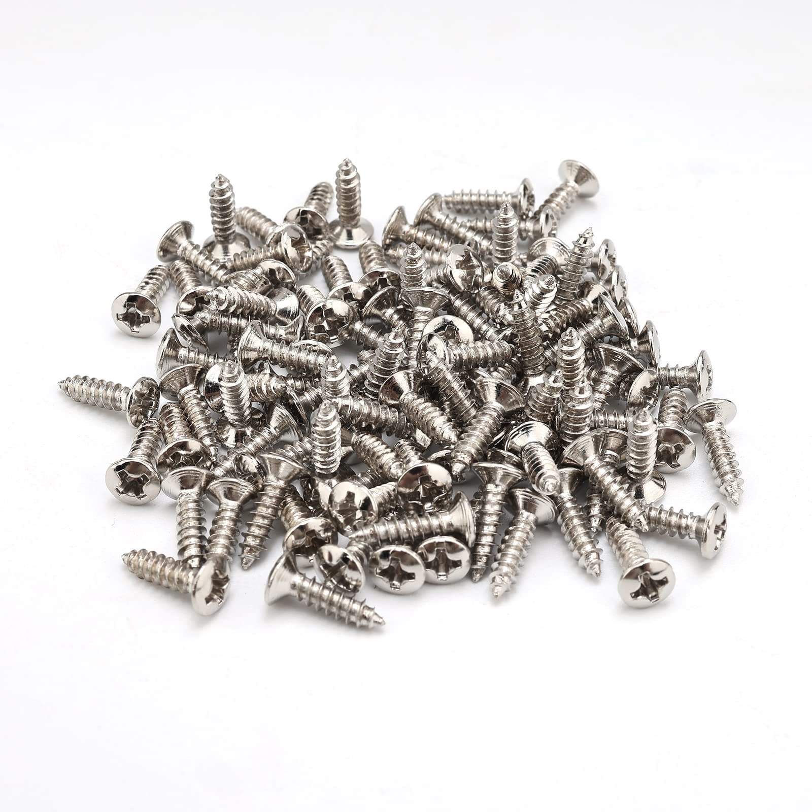 Chrome Guitar Bass Mounting Pickguard Screw for ST TL SG LP Guitar Pack of 100
