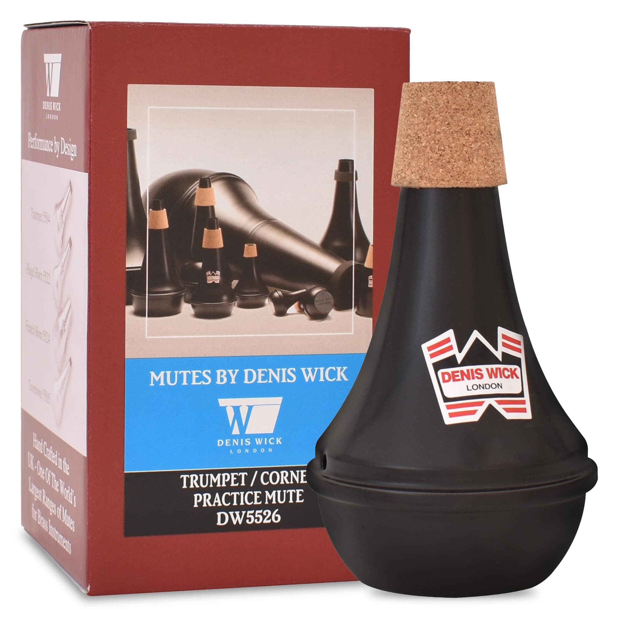 Denis Wick Practice Mute for Trumpet or Cornet, 5526 - Hand-Spun Aluminum Mute with Natural Cork - Brilliant Tone, Reliable Intonation & Tight-Bell Fit for Practice or Performance - 8 x 6 x 6 inches
