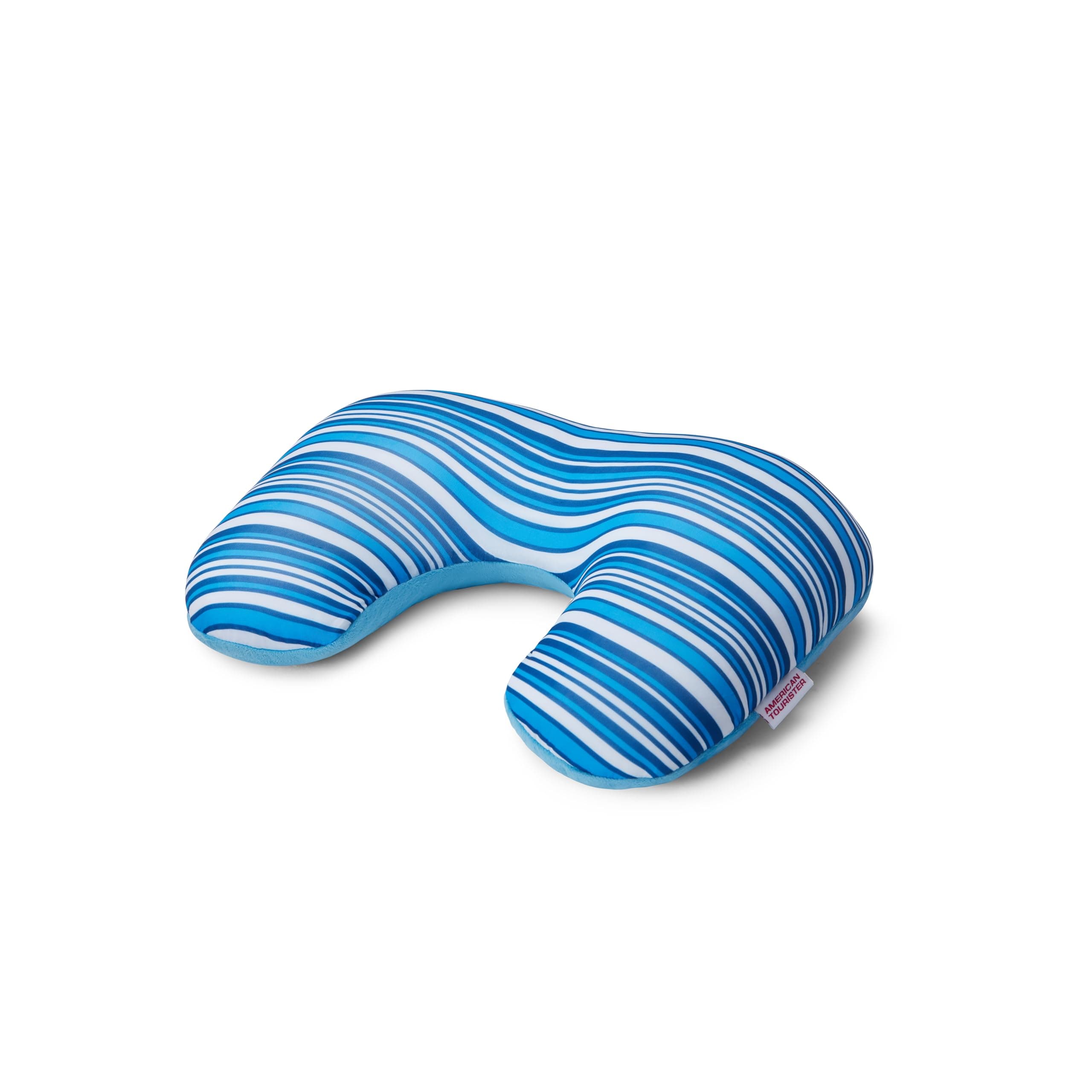 American Tourister 2-Way Magic | Travel Pillow | Neck & Lumbar Support for Men and Women | Convertible & Portable Design | Light Blue Stripes