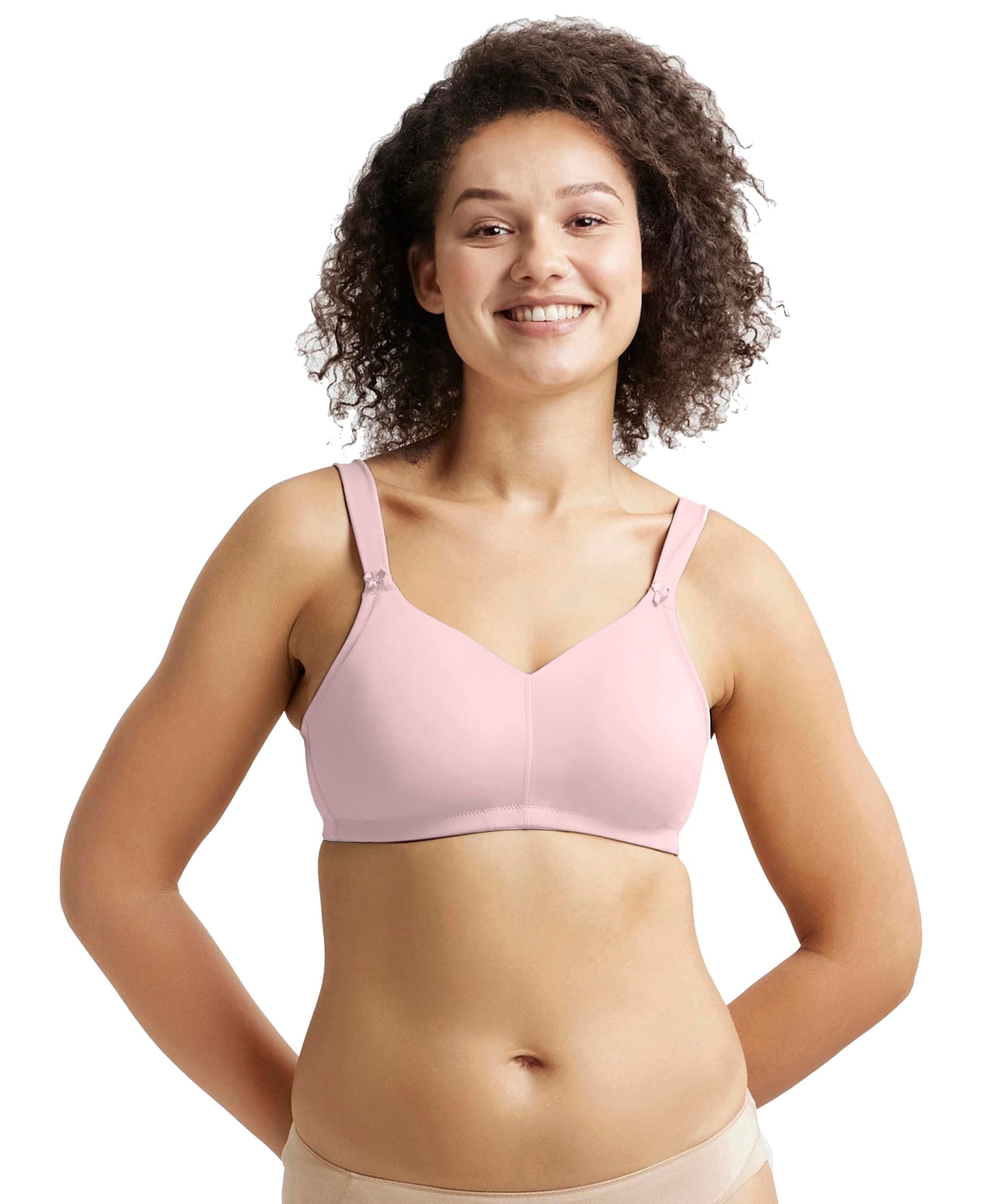 Jockey 1841 Women's Wirefree Non Padded Soft Touch Microfiber Elastane Stretch Full Coverage Minimizer Bra with Broad Cushioned Fabric Strap_Fragrant Lilac_40D