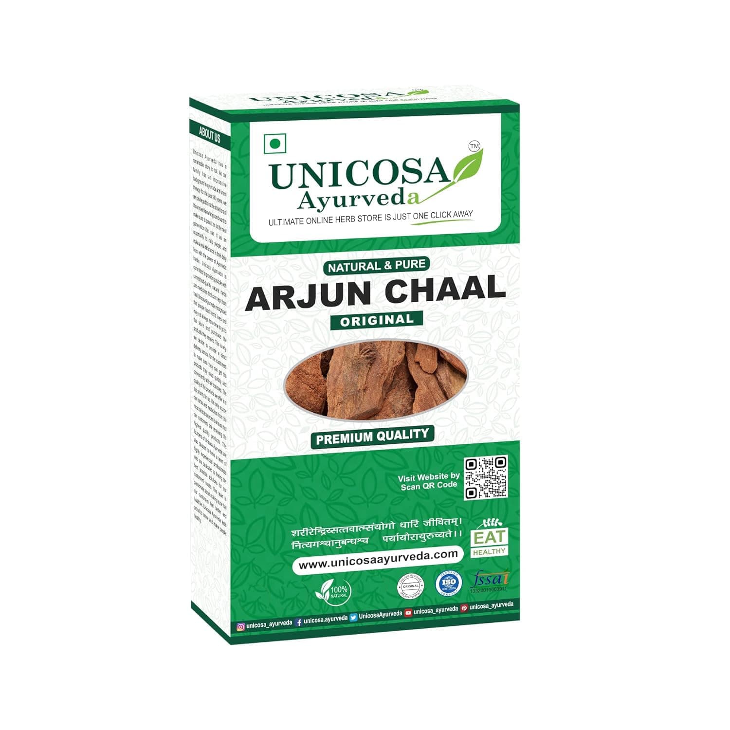 UNICOSA Ayurveda Arjun Chaal 400g | Natural Terminalia Arjuna Bark | Heart & Liver Support | Helps in BP, Digestion, Skin & Immunity