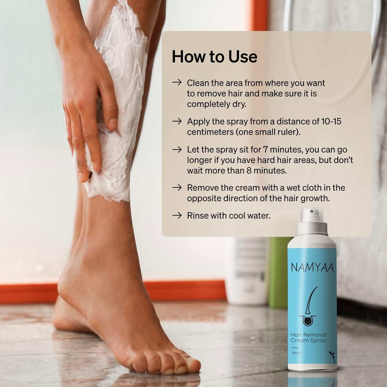 Namyaa Hair Removal Cream Spray|Painless Body HairRemoval for Legs,Underarm&Bikini line Spray (400 ml, Set of 2)