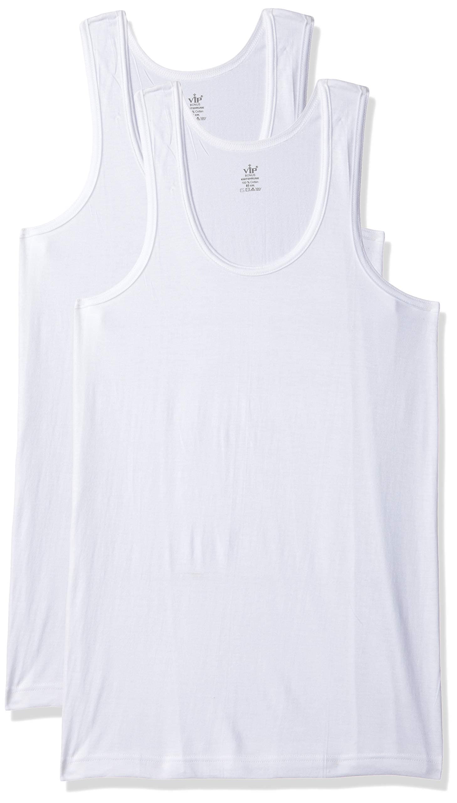 VIP Men's Plain Vest (Pack of 2) (95 cm) White