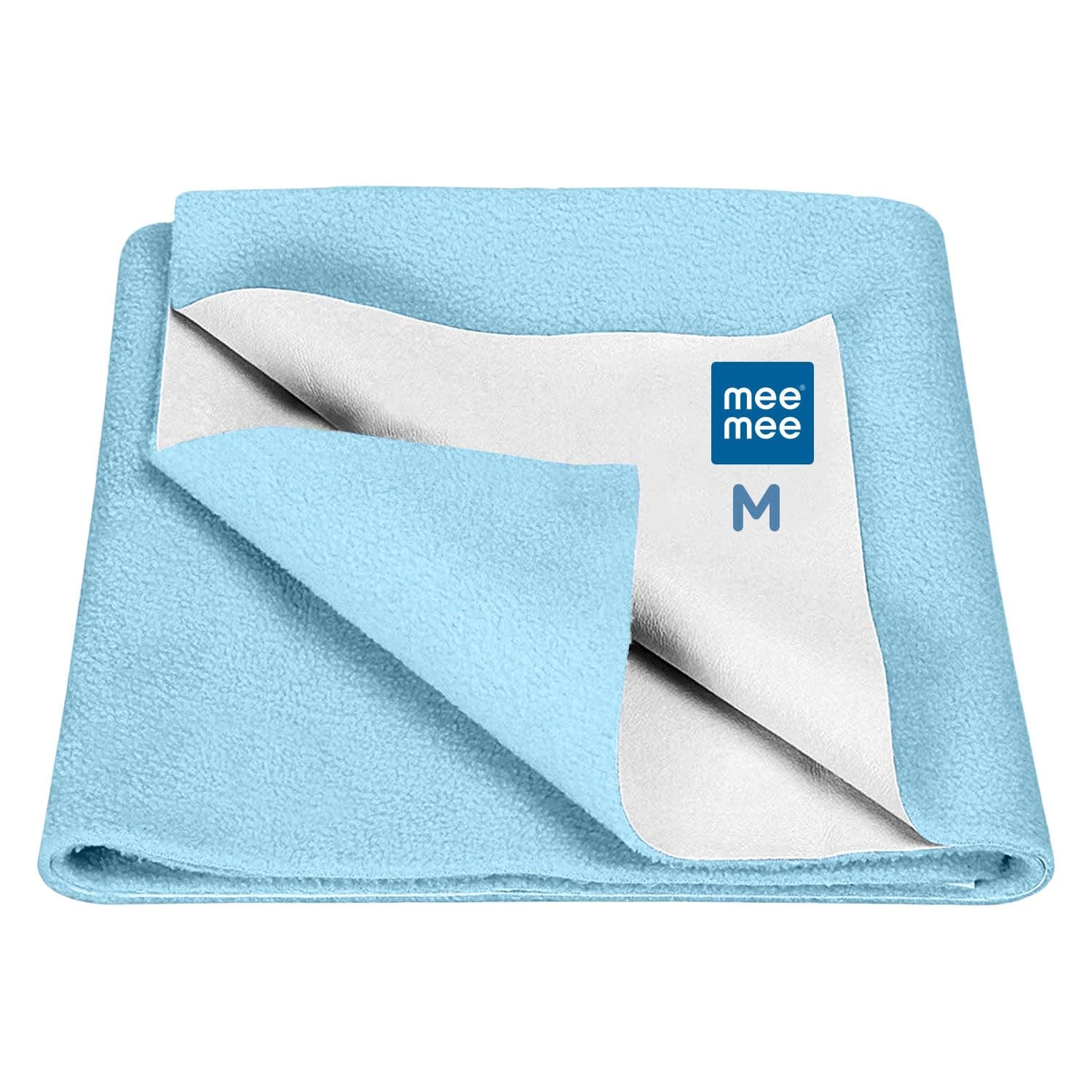 Mee Mee Instadry Cotton Bed Protector Mattress | Ultra-Absorbent Quick-Dry Sheet for Newborns, Soft & Breathable, Reusable Waterproof Cot Sheet for Toddlers, Skin-Friendly- 140x220cm (Blue)
