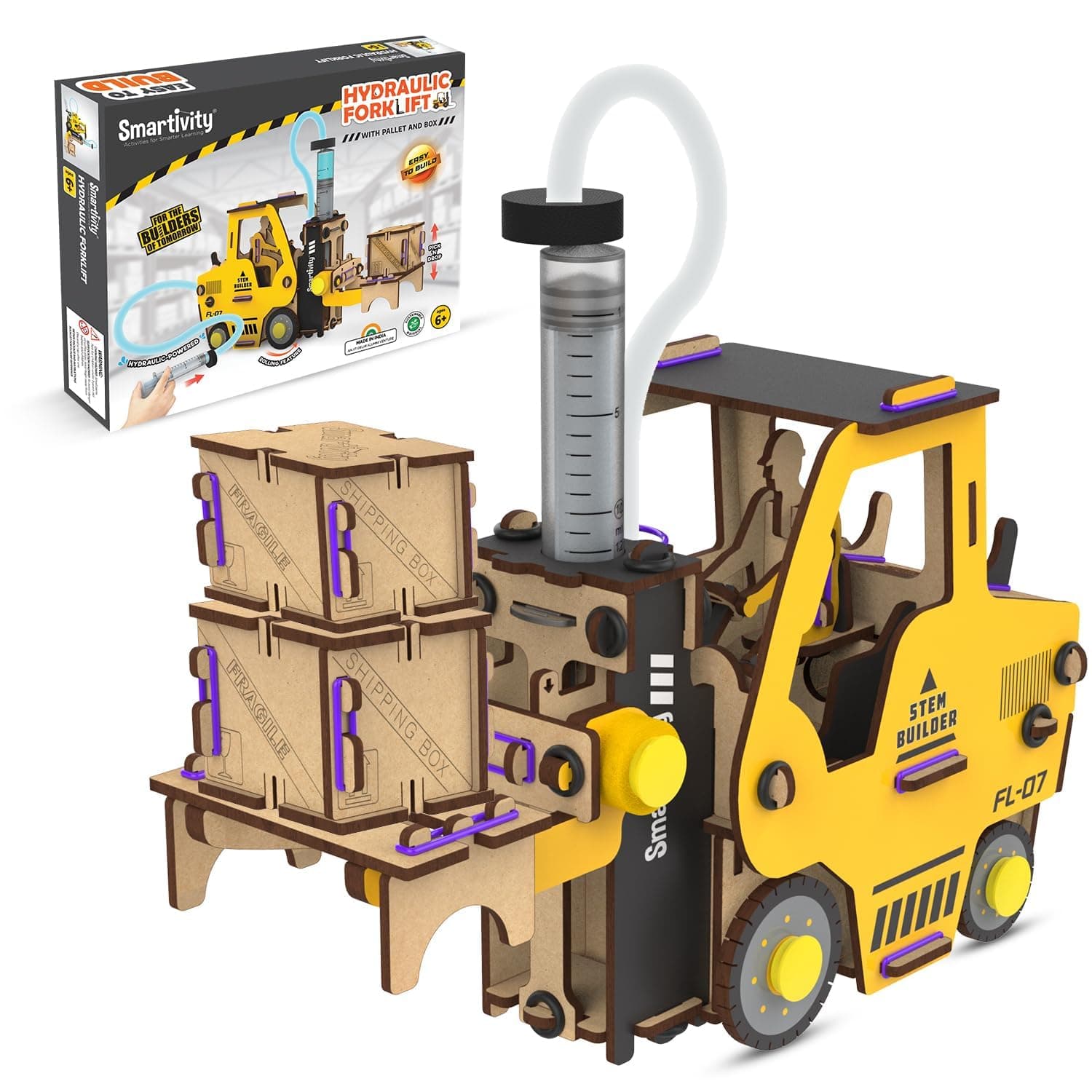 Smartivity Hydraulic Forklift Toy Car for Kids 6-14 Years