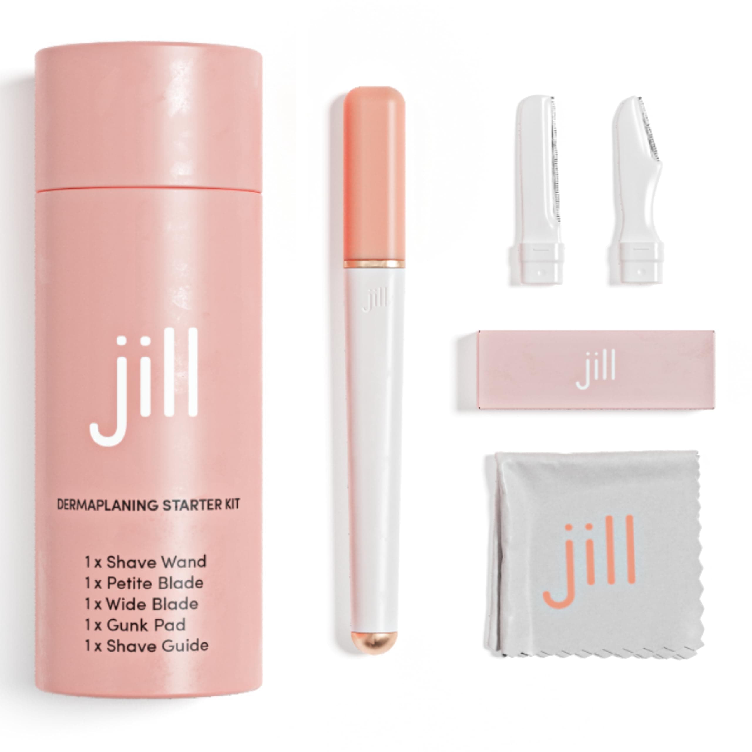 Jill Facial Razor for Women - Dermaplaning Razor for Women Face and Eyebrow, Ideal for Shaping and Removing Unwanted Hair - Exfoliating Dermaplaning Tool - Replaceable Razors Starter Kit