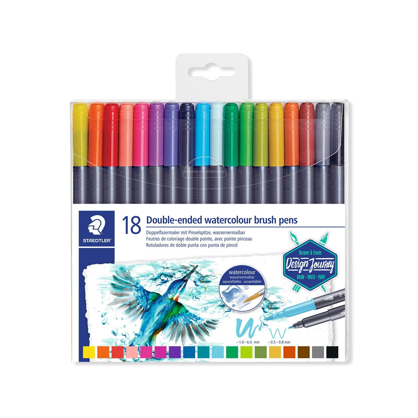 Staedtler Double Side Watercolour Brush Pen Set (Pack of 18)